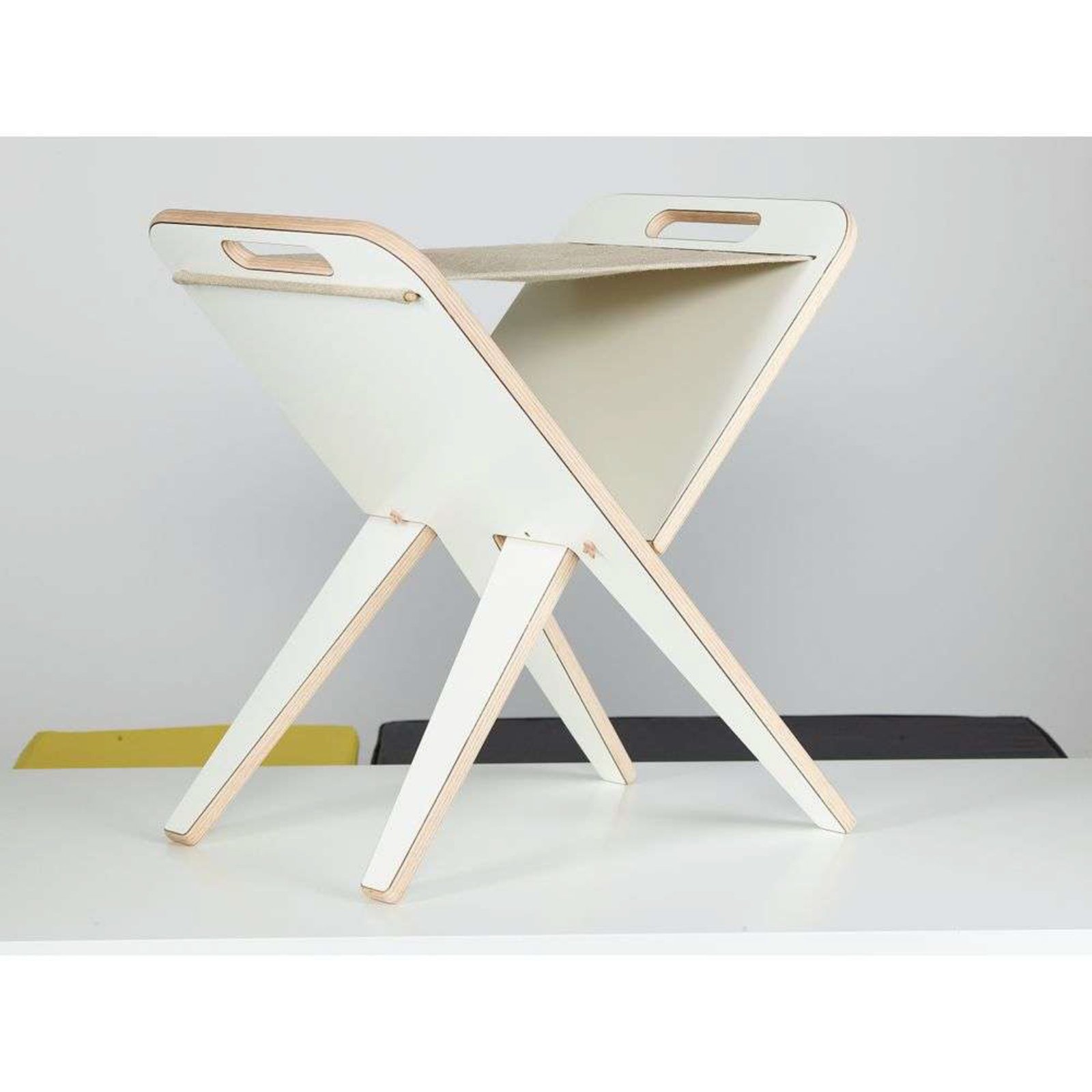 Klaburet Stool White/Linen - Piet Hein