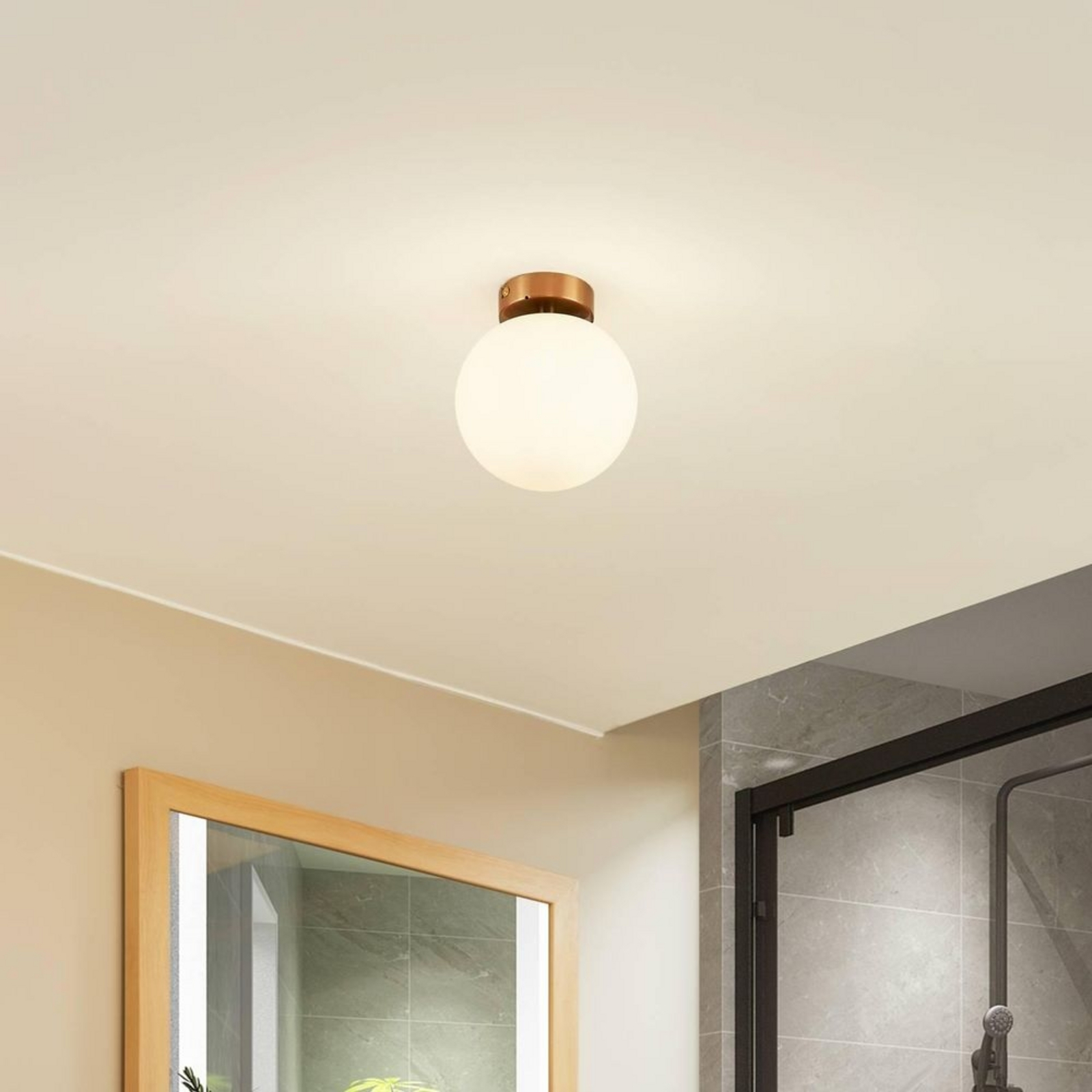 Bidolo Ceiling Lamp IP44 Brass - Lucande