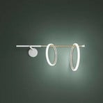 Ulaop LED wandlamp, twee ringen, rechts, zwart