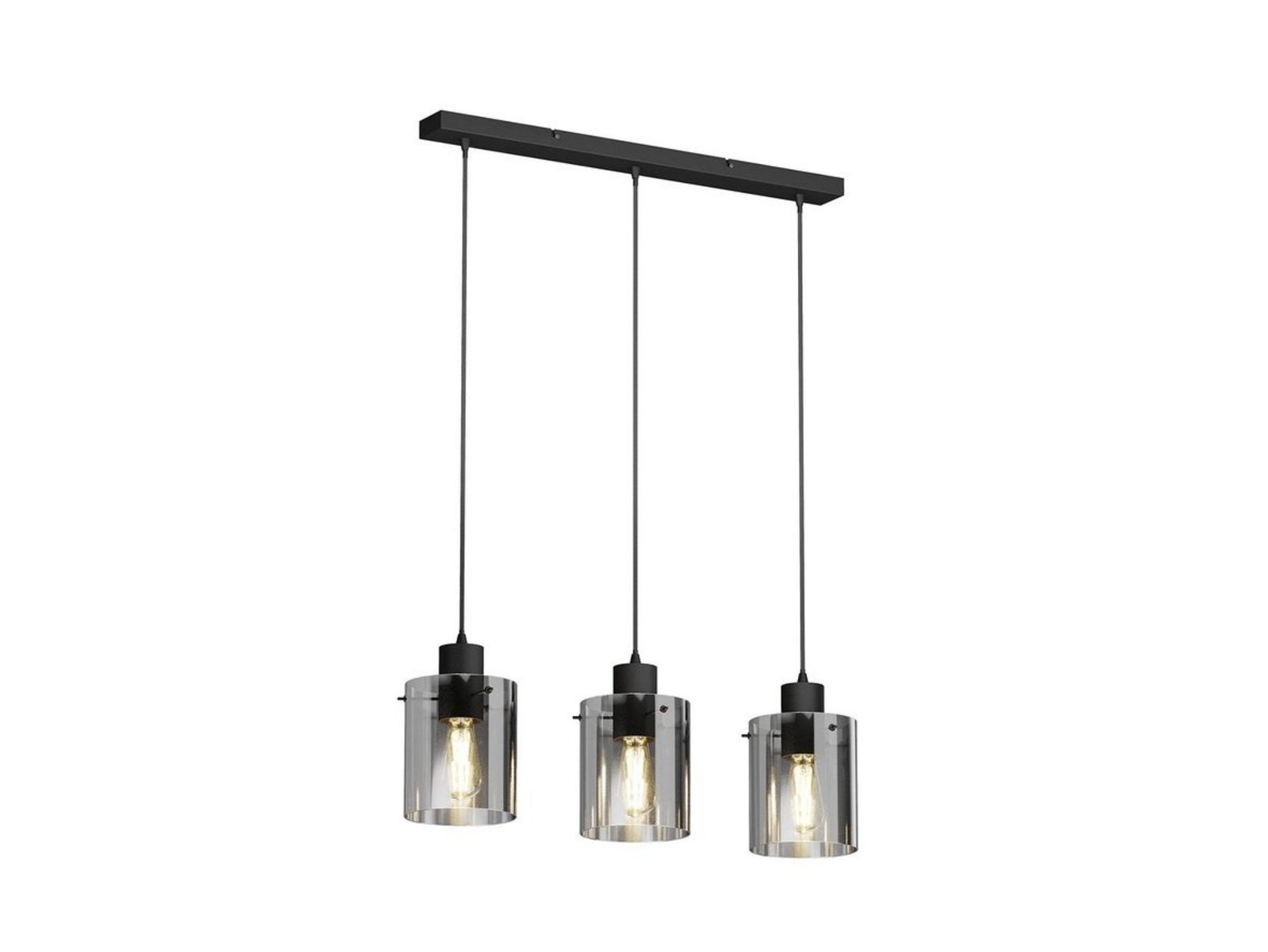 Kourtney 3 Závěsná Lampa Black/Smoke - Lindby