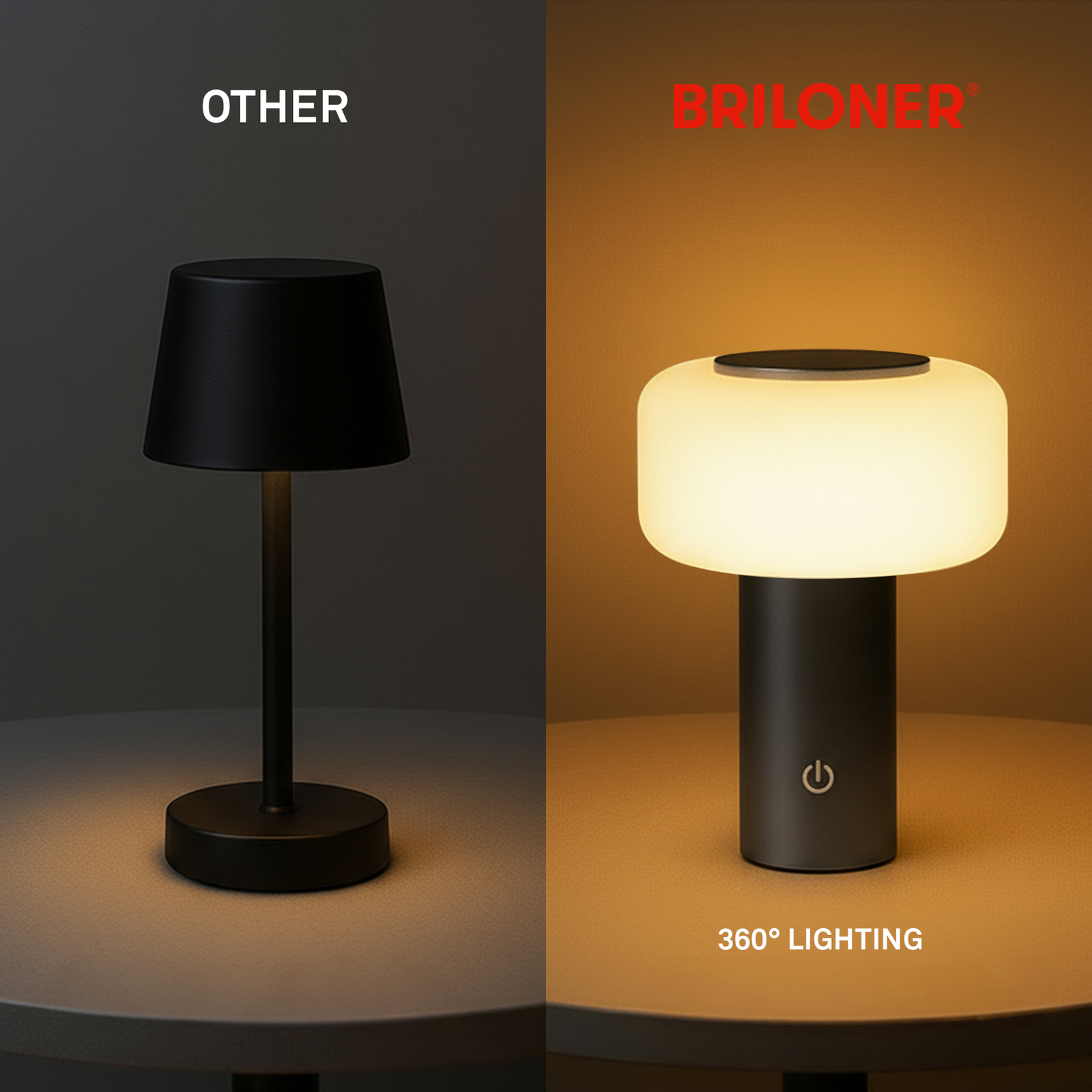 LED-Akku-Tischleuchte Juna, anthrazit, IP44, dimmbar, 20 cm