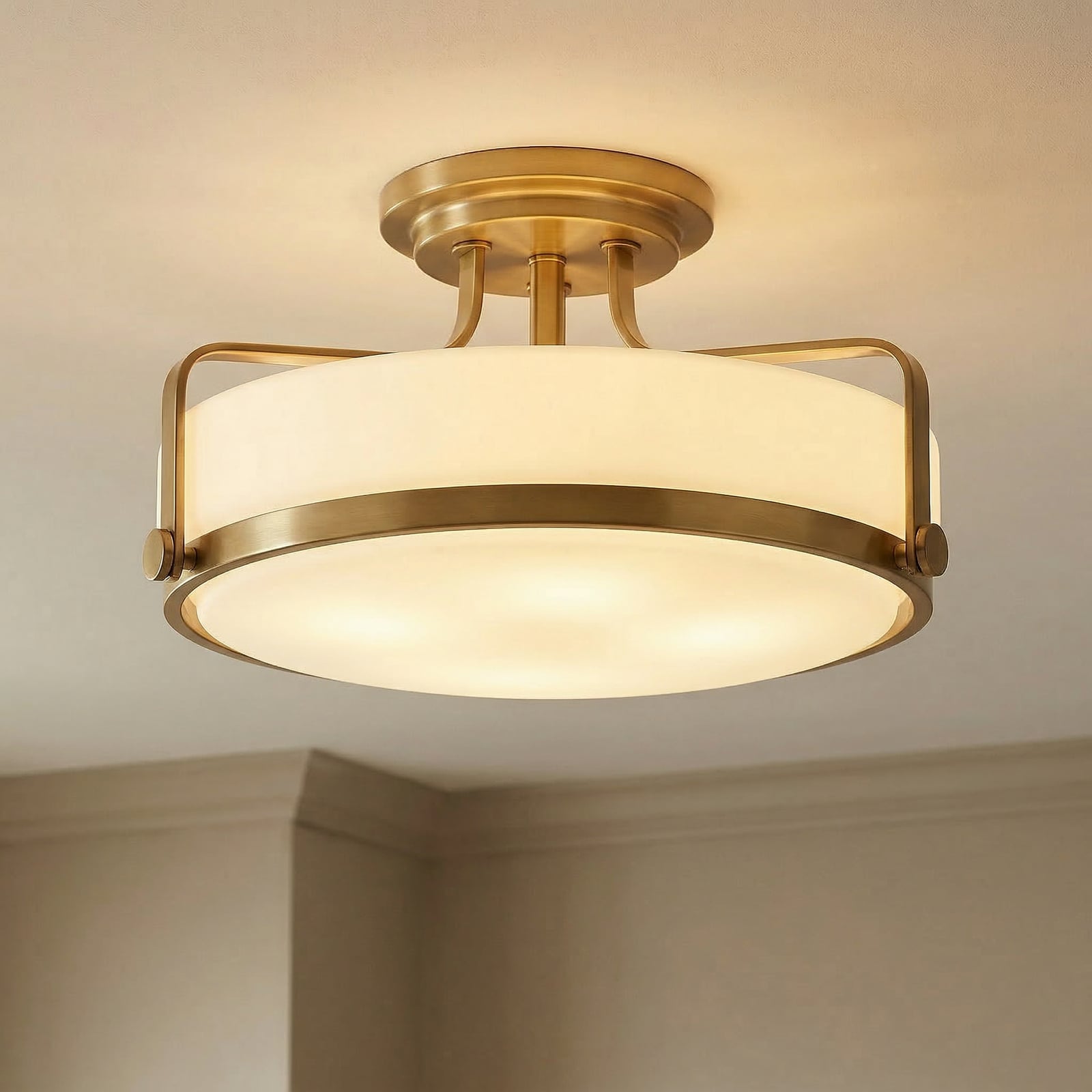Harper loftlampe, Ø 37 cm, antik messing – HINKLEY Harper loftlampe, Ø 37 cm, antik messing – HINKLEY