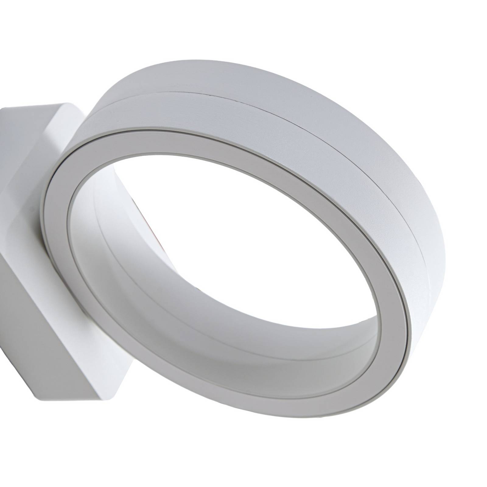 Lindby kinkiet zewnętrzny LED Selviro, biały, Ø 20 cm, IP65