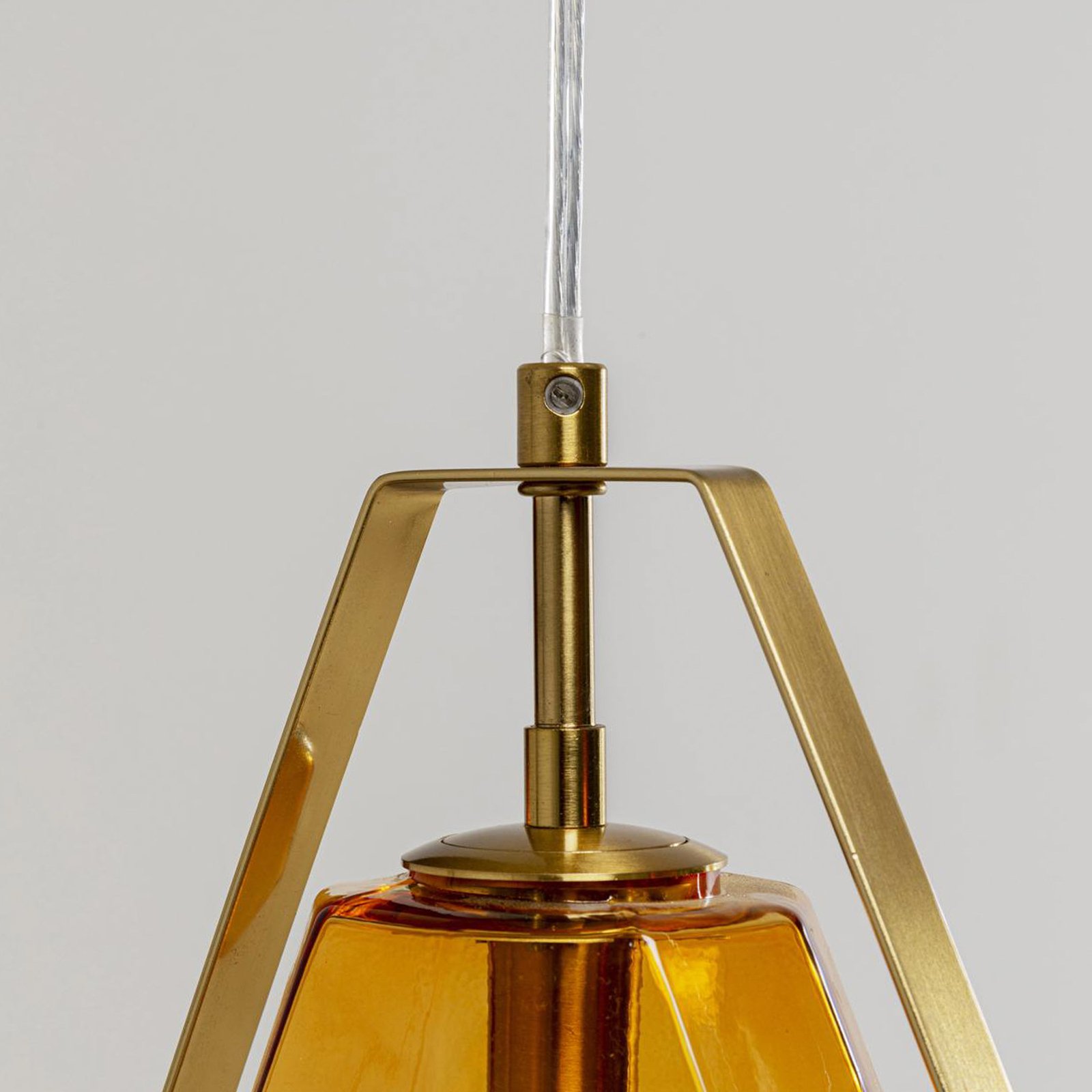 KARE Diamond Fever pendant light, brass-coloured, 1-bulb