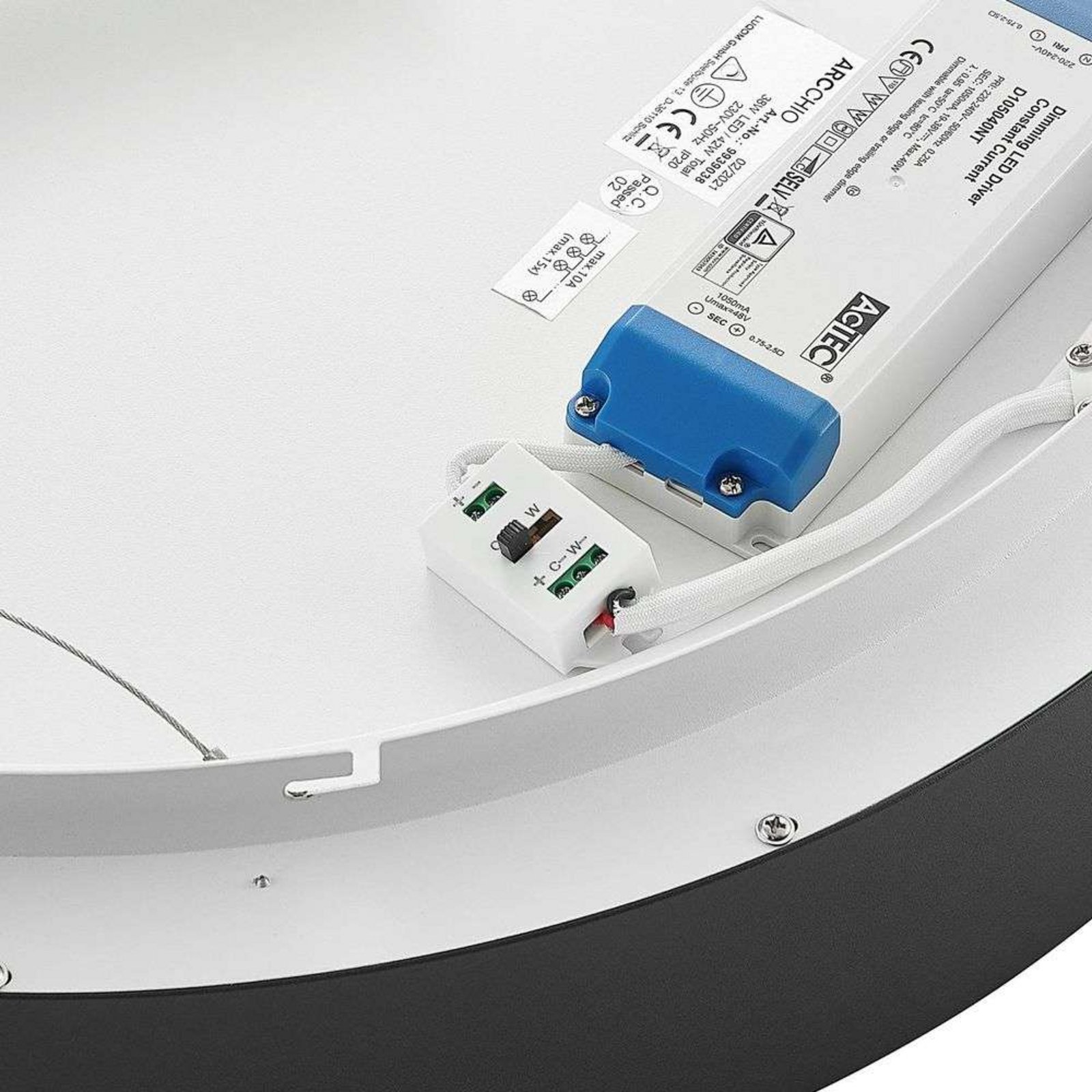 Aleksi Round LED Ceiling Lamp Ø60 Black - Arcchio