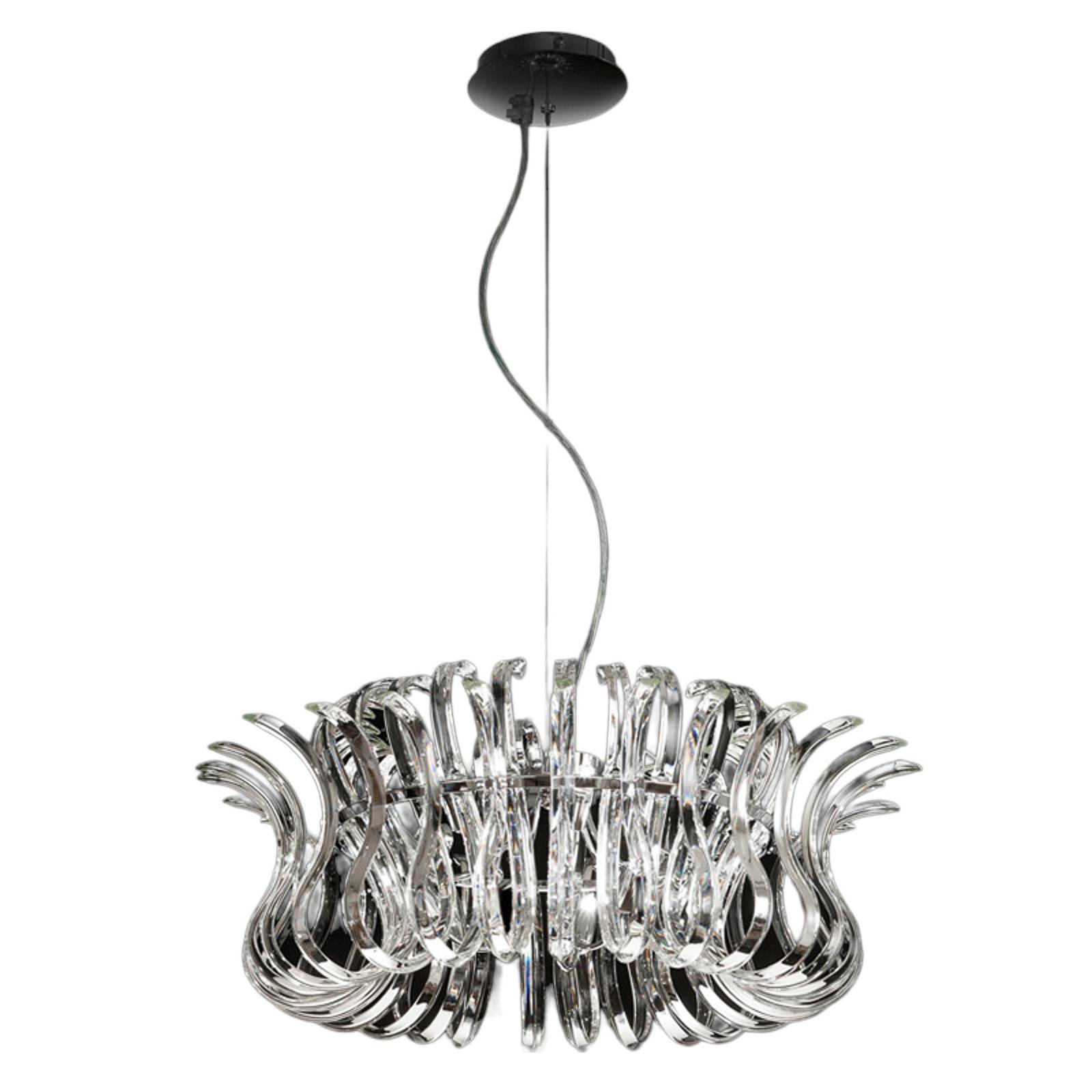 Metallux Glas-Hängeleuchte Wave mit 65 cm Durchmesser