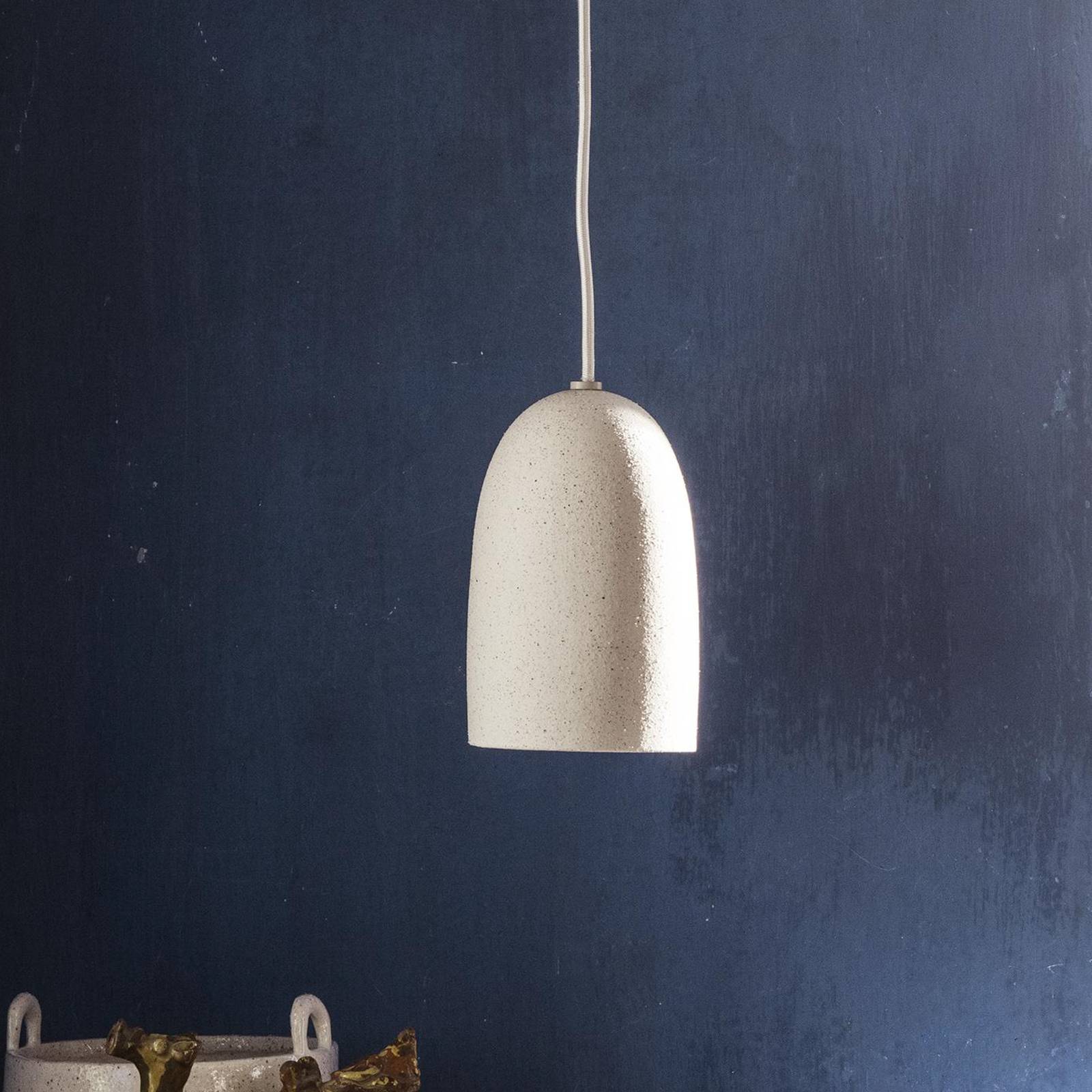 lampa wisząca ferm LIVING Speckle, Ø 11,6 cm, ceramiczna, biała