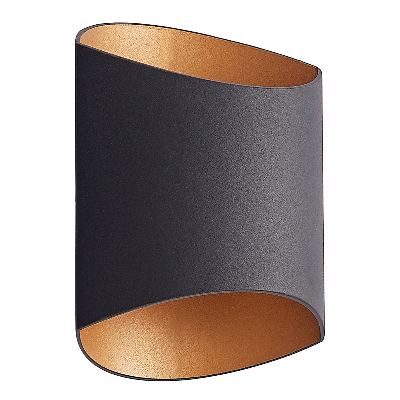 Arcchio Vilja vägglampa, svart, guld, oval
