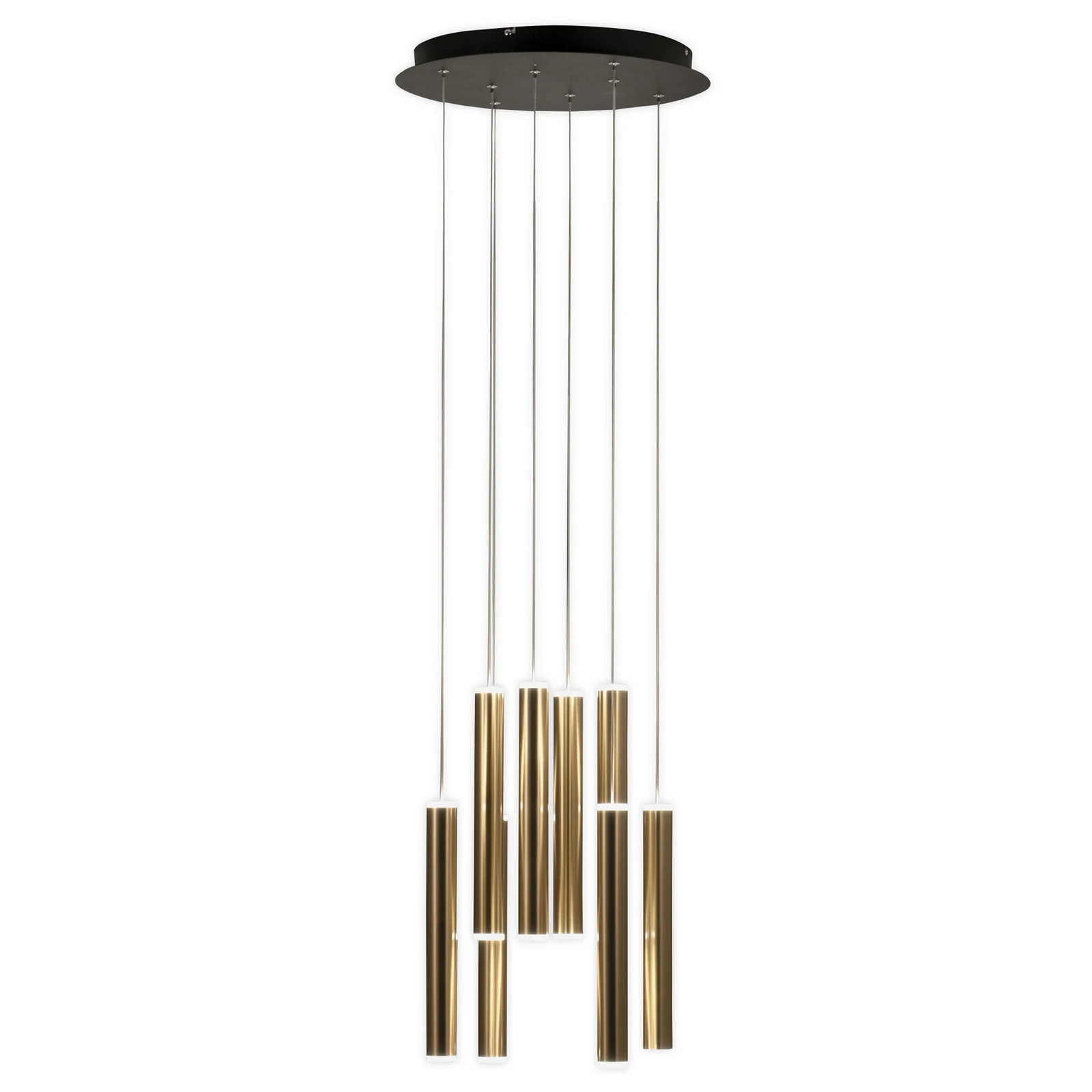 Závěsné svítidlo LED Prado, zlaté, 8 světel, Ø 40 cm, stmívatelné