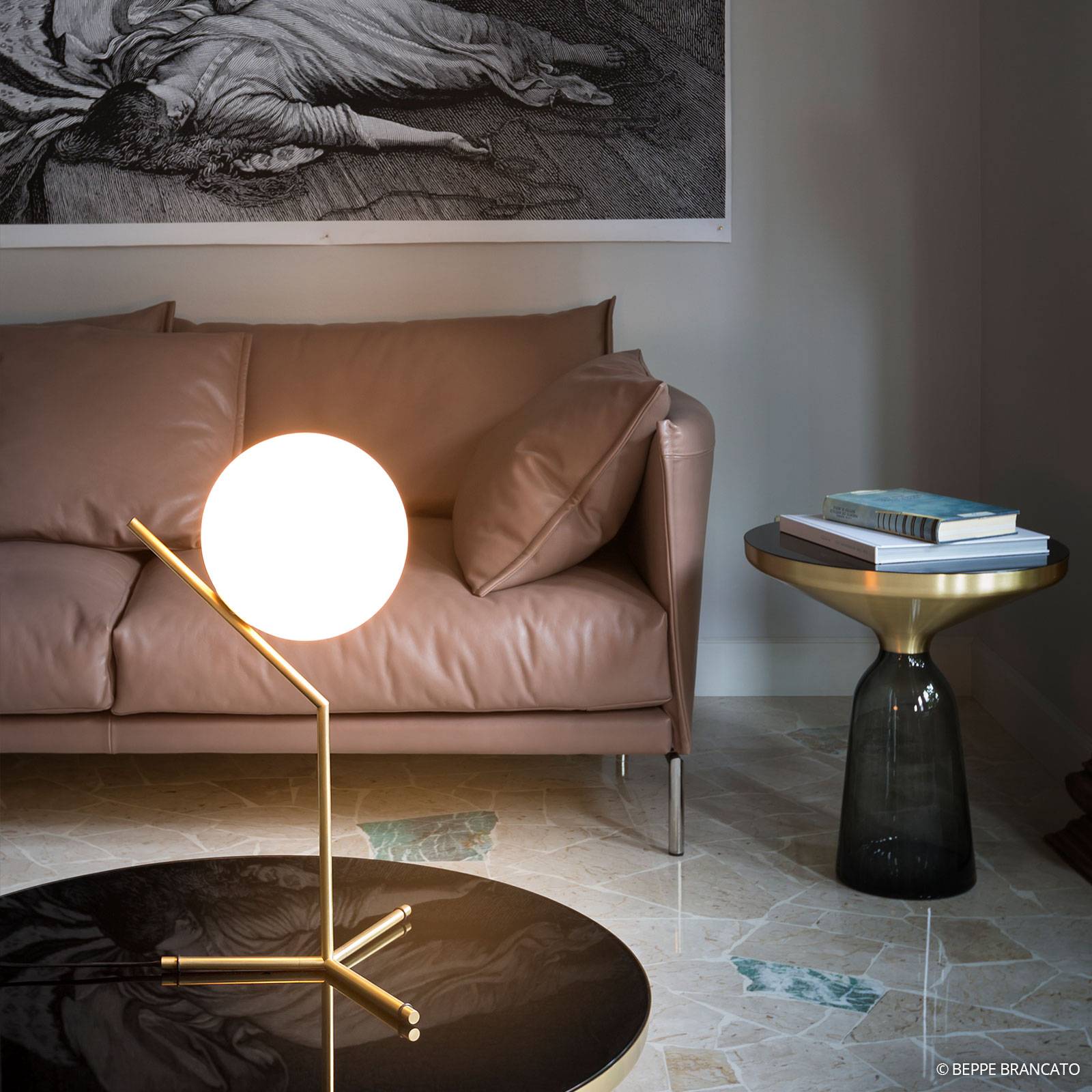 Lampa stołowa FLOS IC T1 High, szczotkowany mosiądz