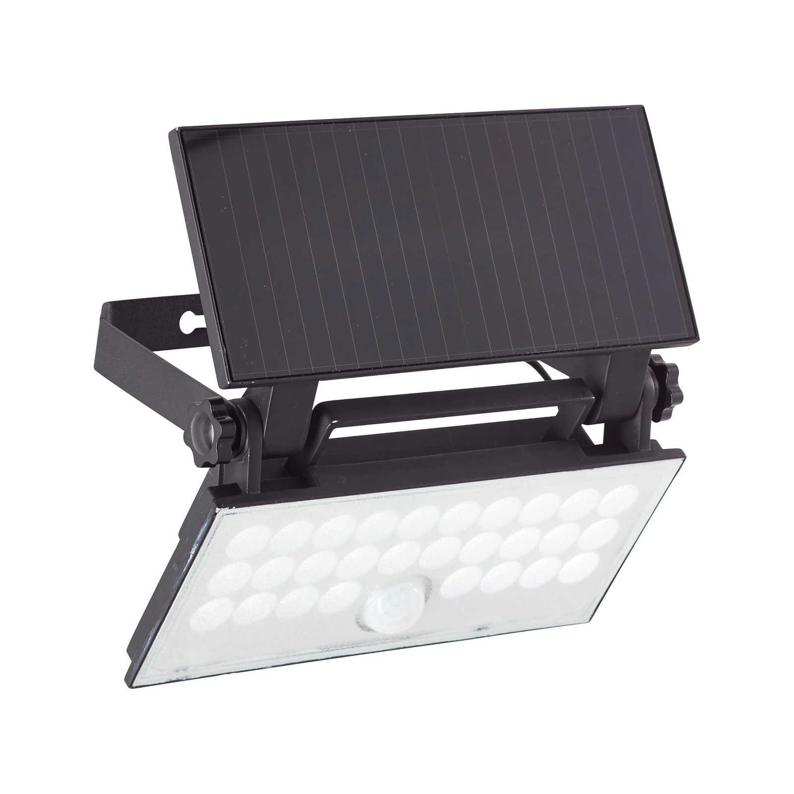 Projetor LED solar de parede para exterior Luton com sensor, preto, L 19 cm