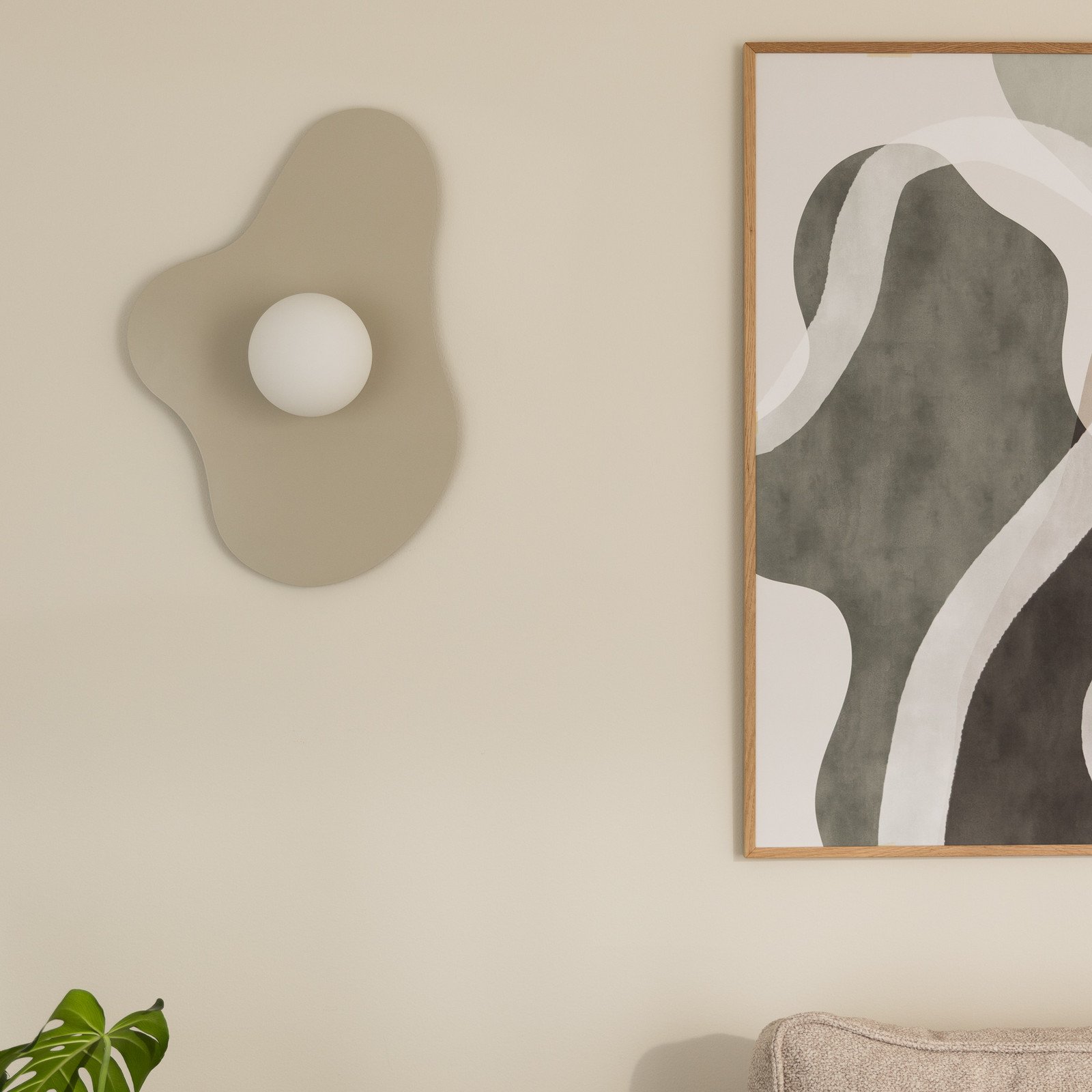 Globen Lighting aplică de perete Illusion bej sticlă 60 cm - Camera de zi / sufragerie - Modern - bej alb