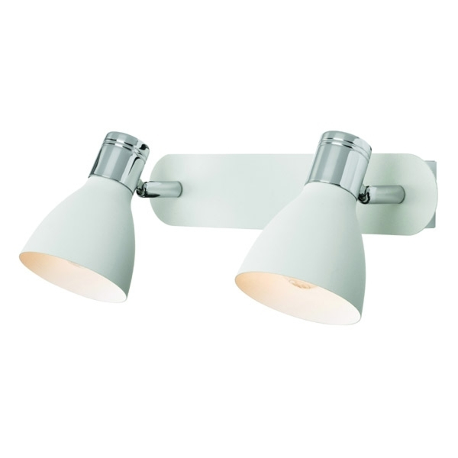 Markslöjd 2-bulb wall light Huseby, white, for Living / Dining Room, metal, E14, 40 W, energy efficiency: A++, L: 33 cm, H: 14 cm