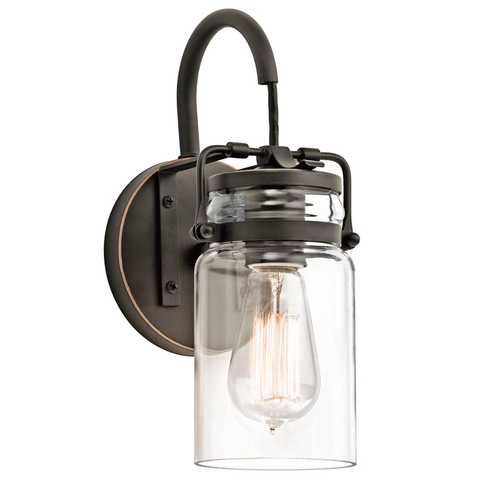 KICHLER Transparent skärm – vägglampa Brinley