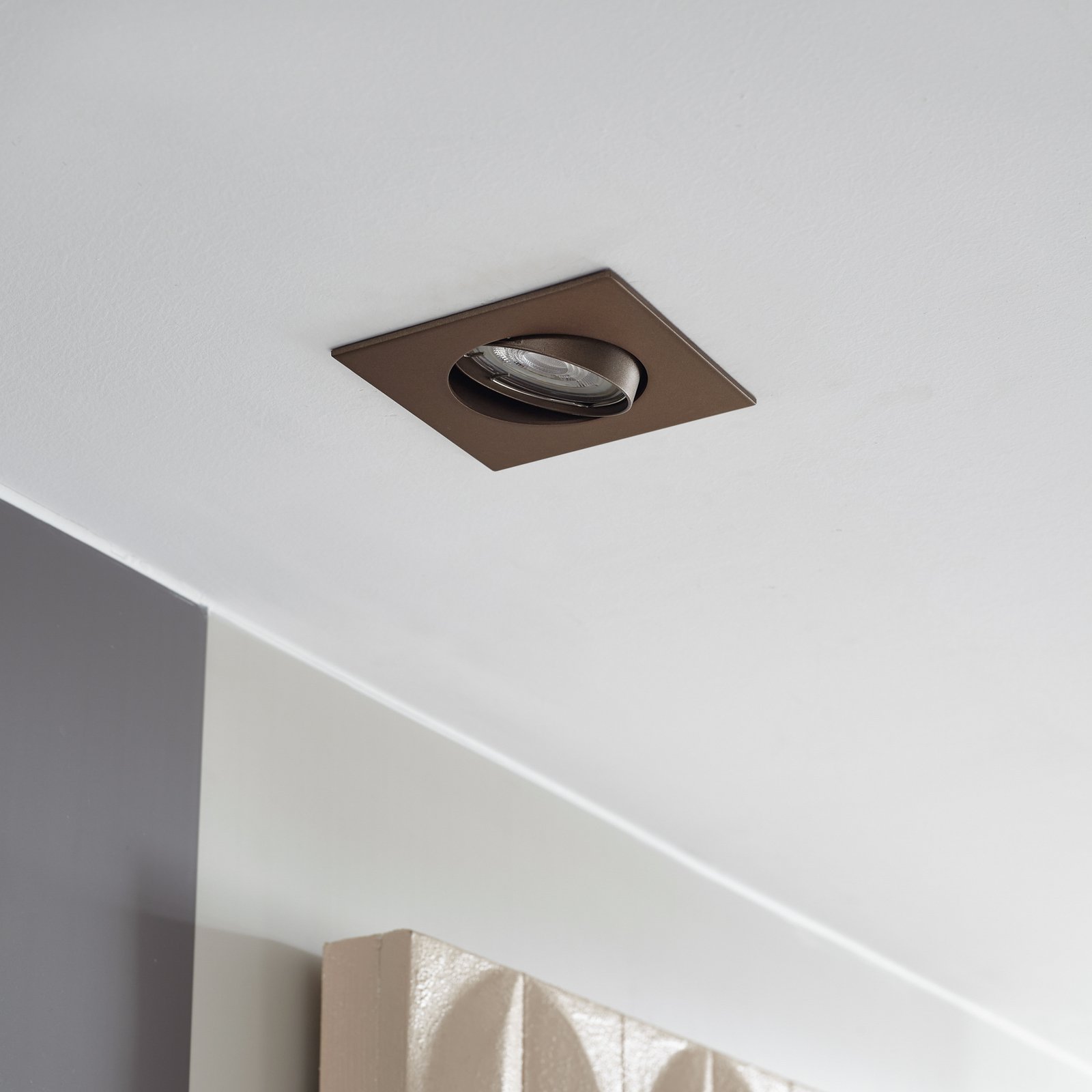 Ugradbena svjetiljka Fibur, mat bronca, 9 cm, GU10 - Prios