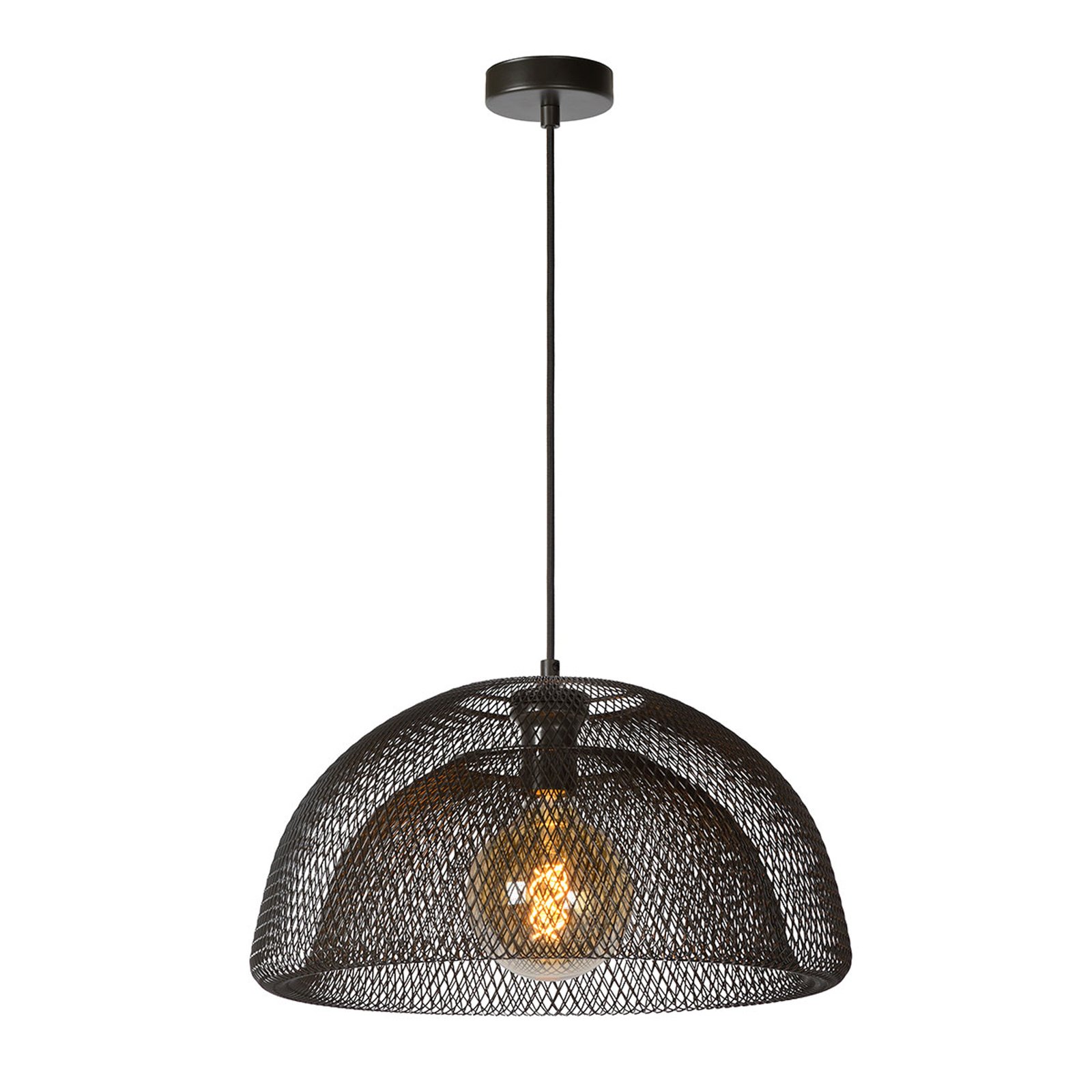 Hanglamp Mesh, 1-lamp, zwart, Ø 46 cm