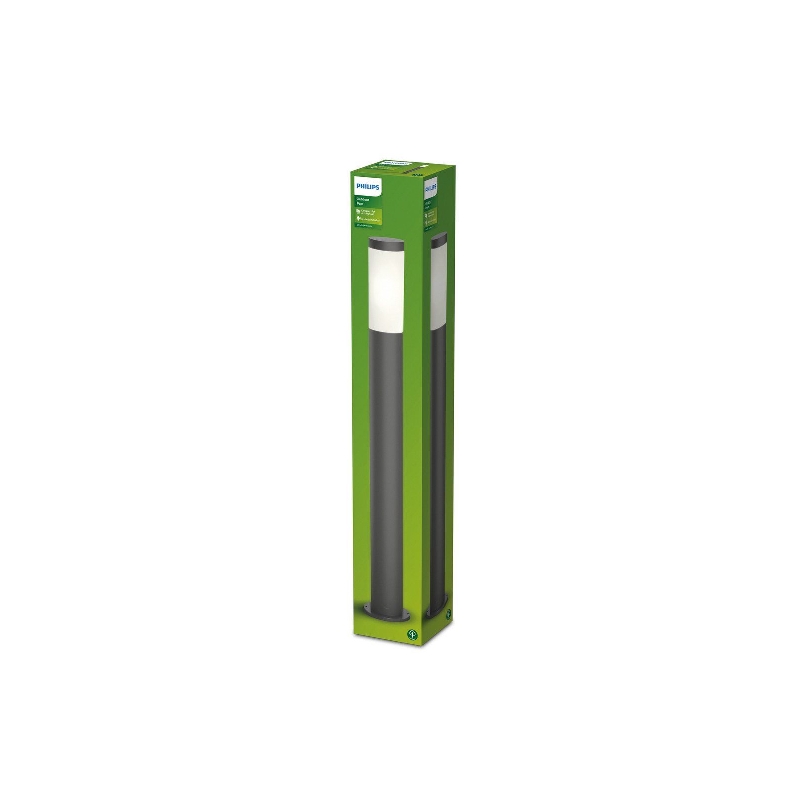 Alternativ bild 1 för Philips Utrecht stolplampa 20 W E27 ljuskälla medföljer inte, Utomhus pelar-/stolpbelysning, Antracit, Vit, IP44, Trädgård, Terass, I, Modern