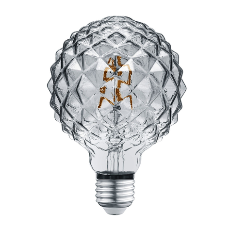 LED-Globelampe E27 4W 3.000K Struktur rauch