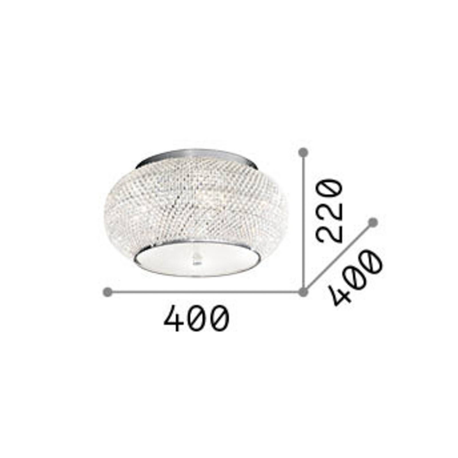 IDEAL LUX plafondlamp Pasha, goudkleurig/transparant, Ø 40 cm, glas IDEAL LUX plafondlamp Pasha, goudkleurig/transparant, Ø 40 cm, glas