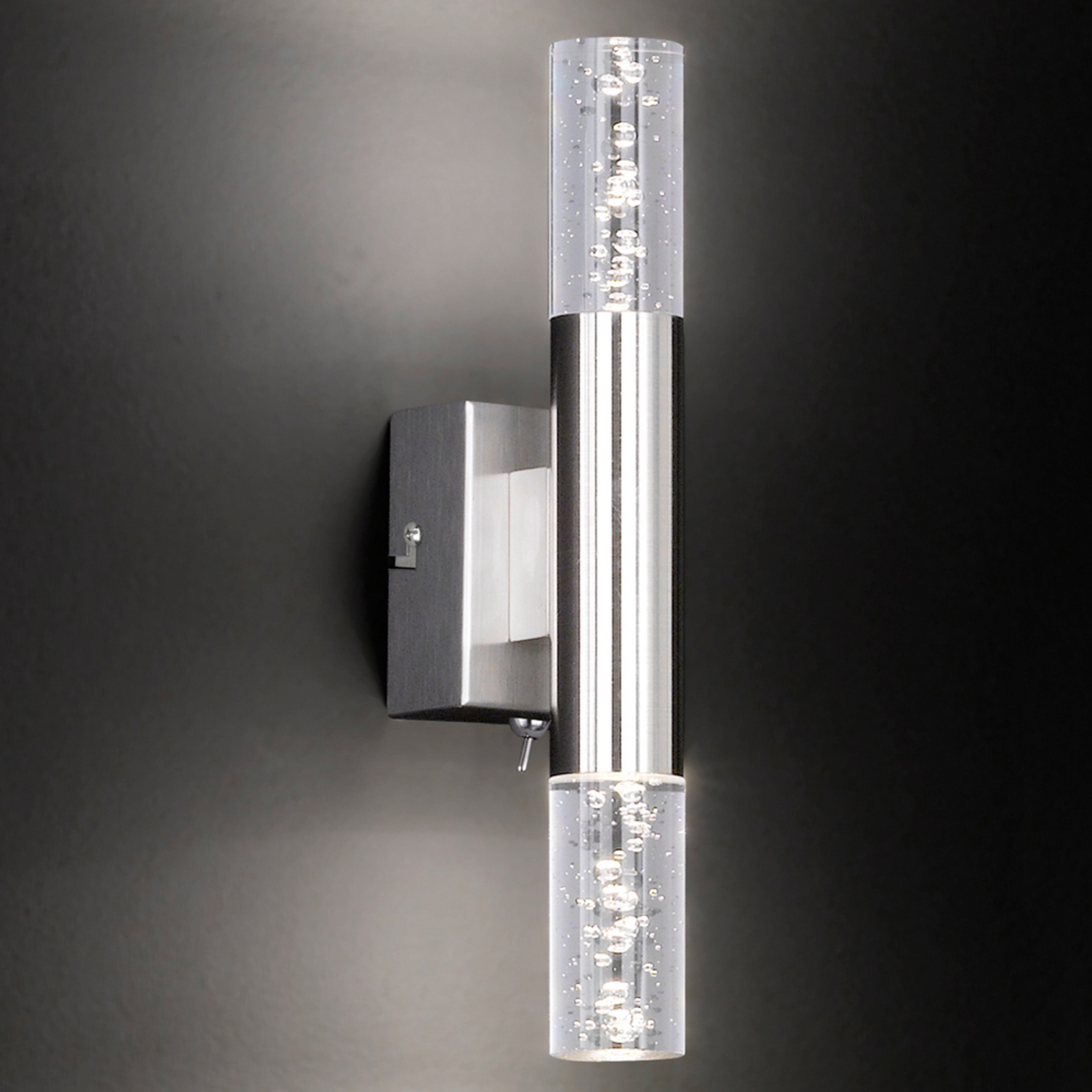 Fischer & Honsel LED wall light Bubble with up- and downlight, for Living / Dining Room, Metal, acrylic, 3 W, energy efficiency: A+, W: 8 cm, H: 30 cm