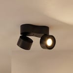 Arcchio LED-Deckenstrahler Rotari, 1240lm, 2-flg., schwarz