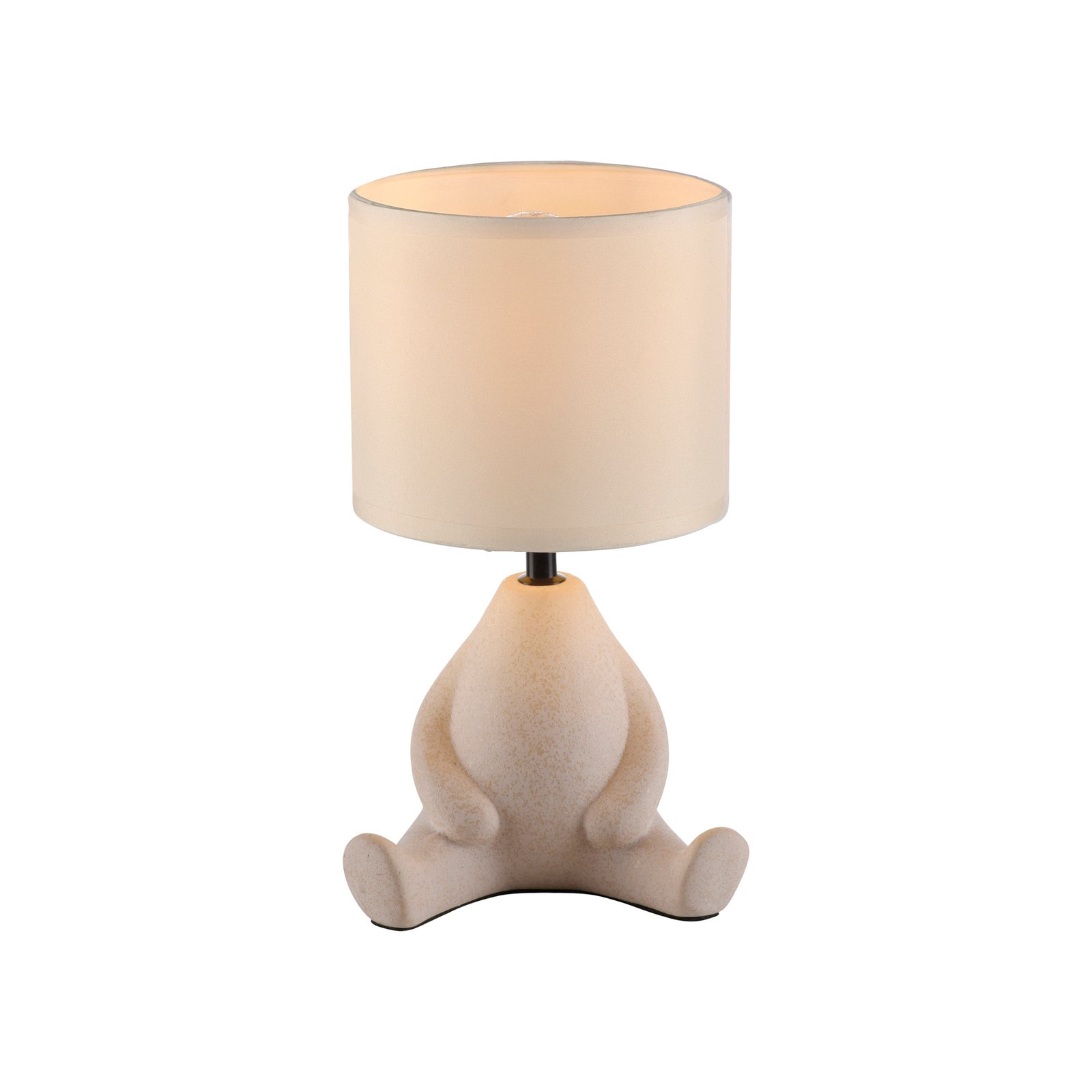 JUST LIGHT. Lámpara de mesa Ted, cerámica, sentado, beige arena