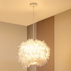 Lindby függőlámpa Heven, Ø 53 cm, fehér, műanyag, E27