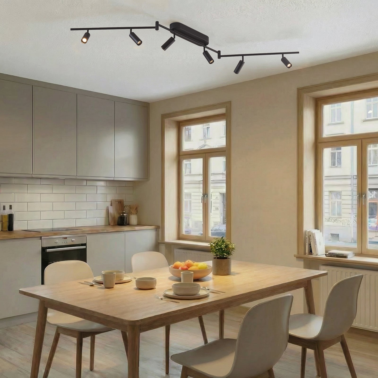 Lindby LED φωτιστικό οροφής Eldrin, 6 φώτα, σποτ, μαύρο Lindby LED φωτιστικό οροφής Eldrin, 6 φώτα, σποτ, μαύρο