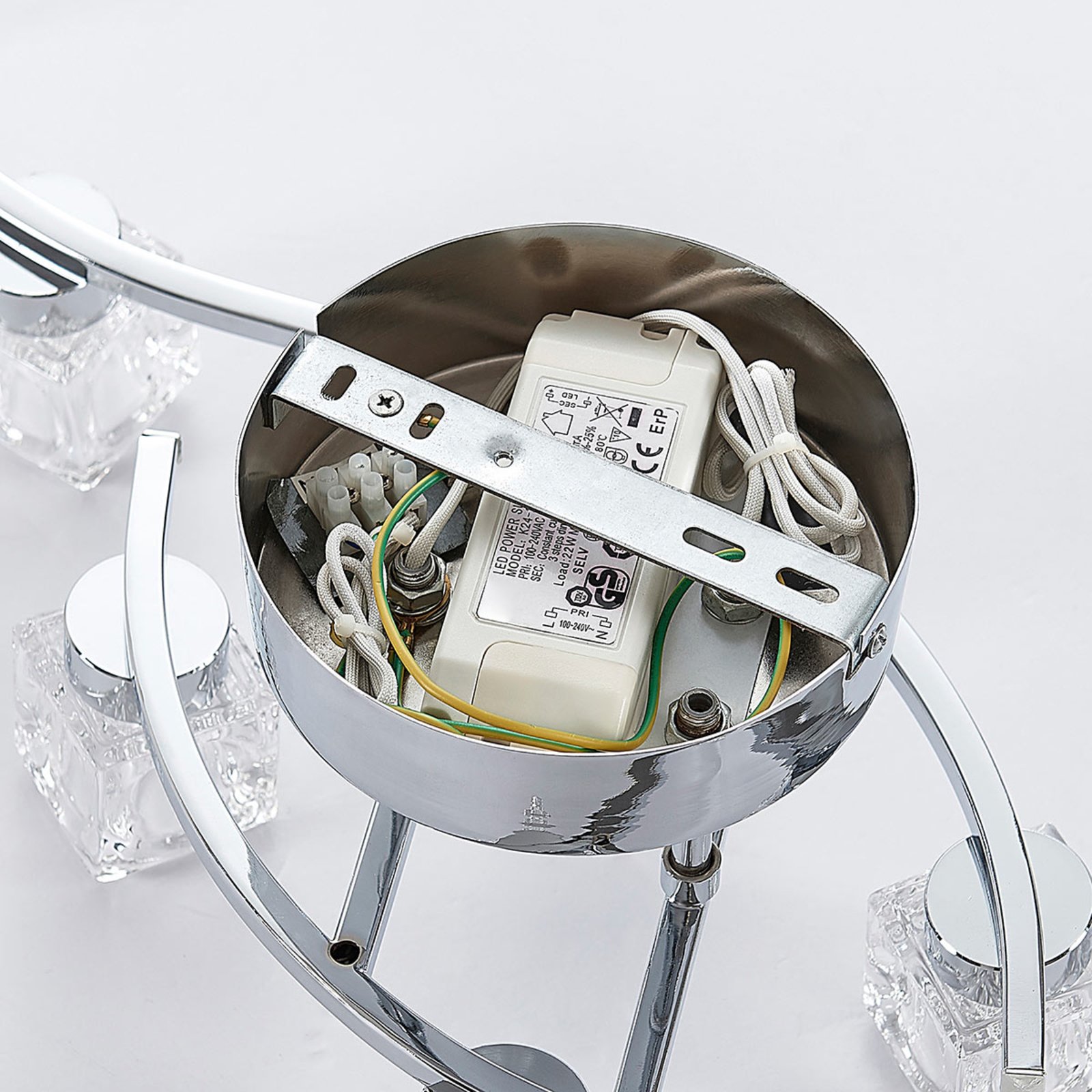 Yaro LED Lampa Sufitowa Clear/Chrome - Lindby