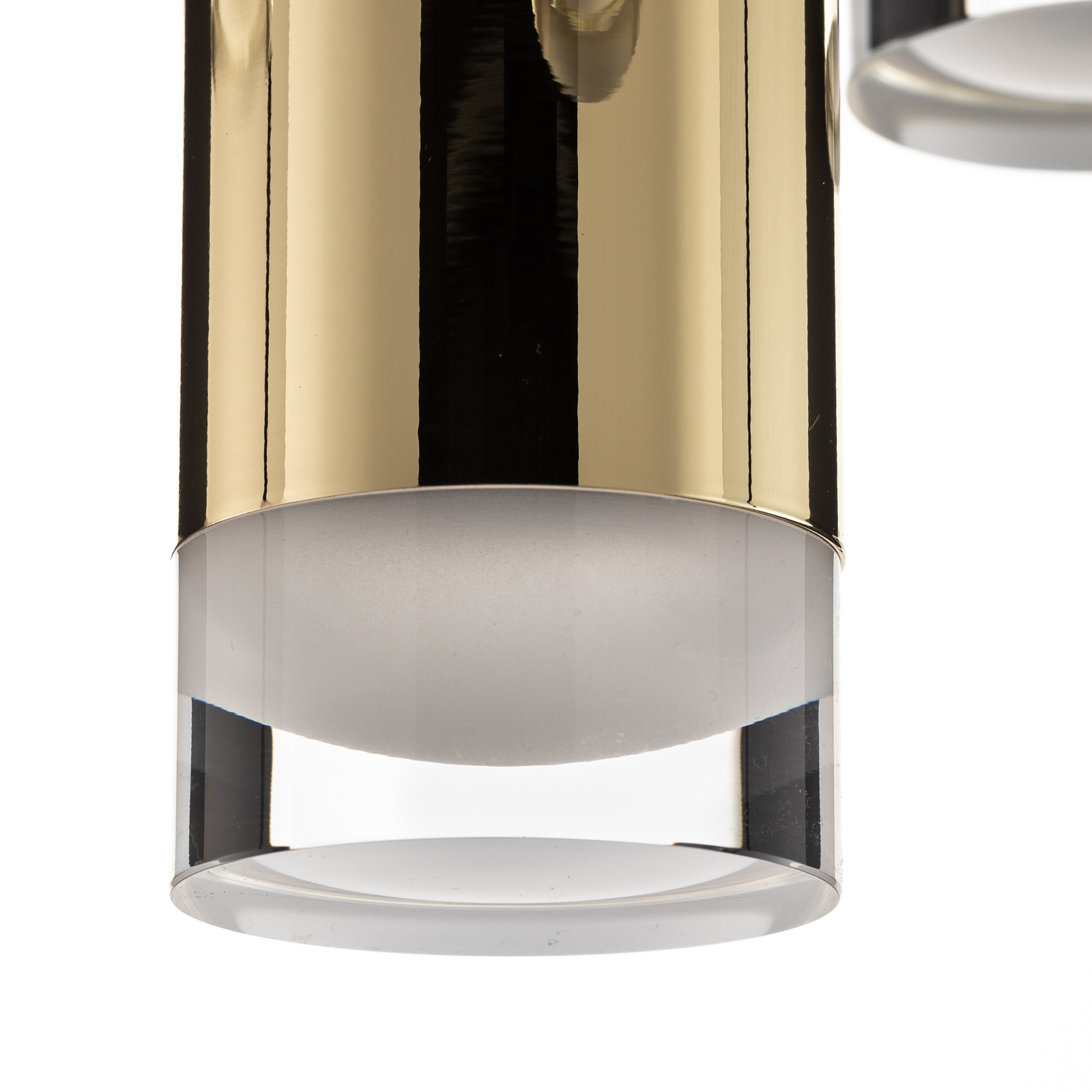 Plafondlamp Shine, 5-lamps vierkant goud