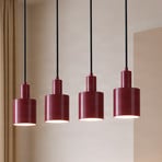Lámpara colgante Lindby Ovelia, rojo oscuro, 4 luces, metal, E27