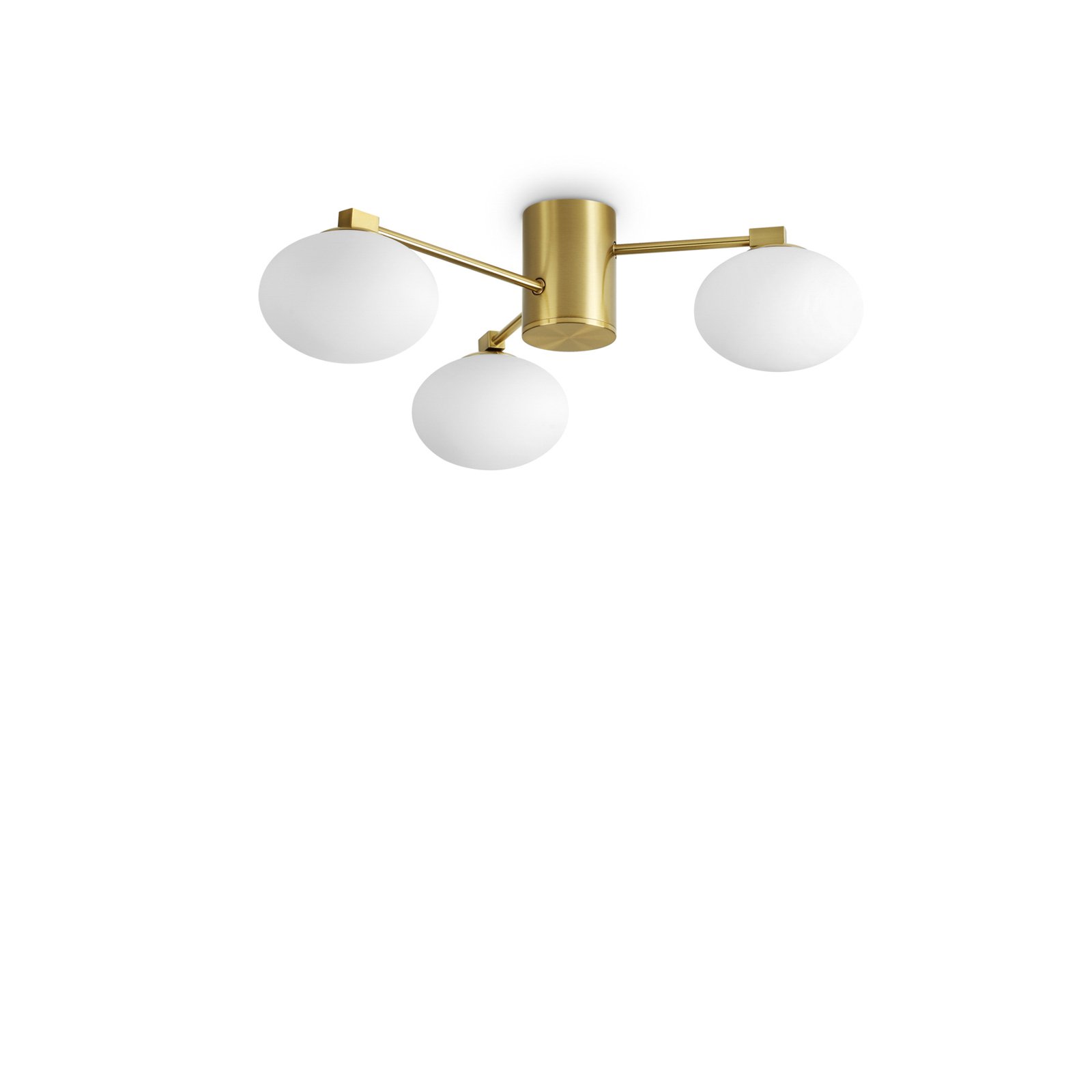 Ideal Lux candeeiro de teto Hermes cor de latão 60 cm 3 lâmpadas de vidro