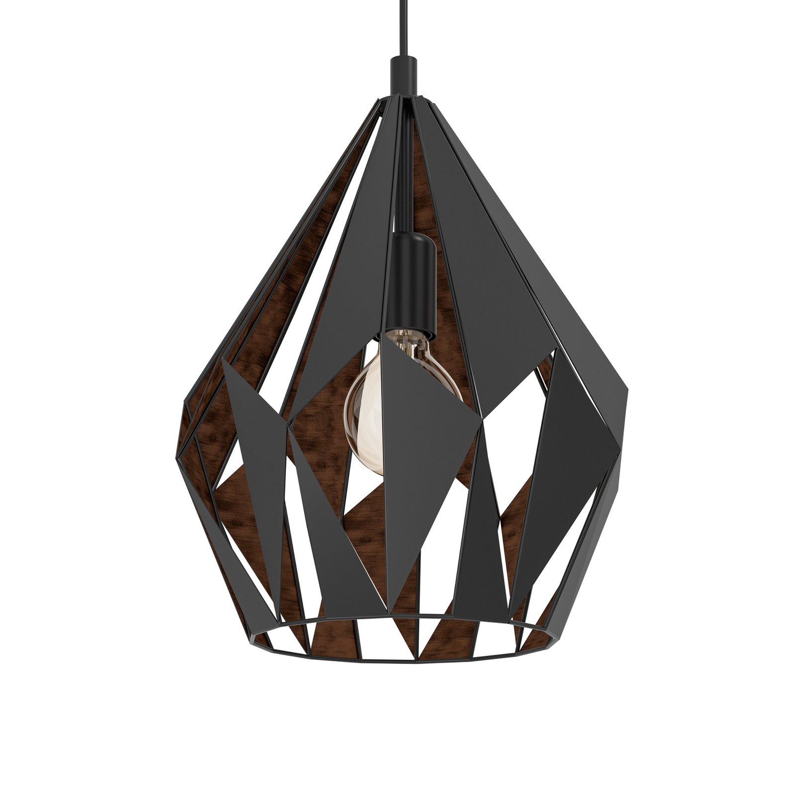 Lampada a sospensione Carlton nero-rame Ø 31 cm