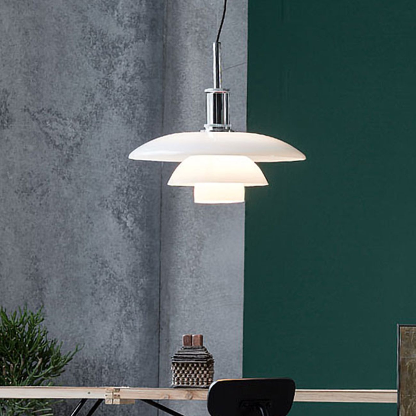 PH 3½-3 Taklampa High Lustre Chrome Plated - Louis Poulsen