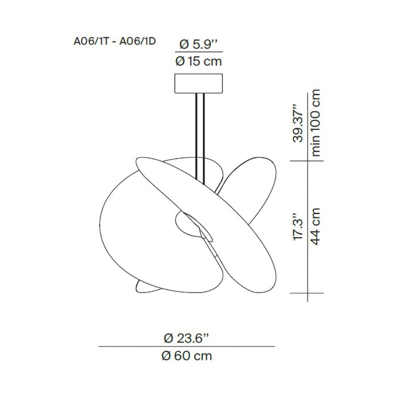 Luceplan Levante żyrandol LED biały Ø60cm 28W