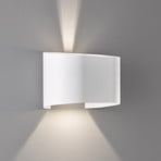 Wall LED wall light, 2-bulb, round, white