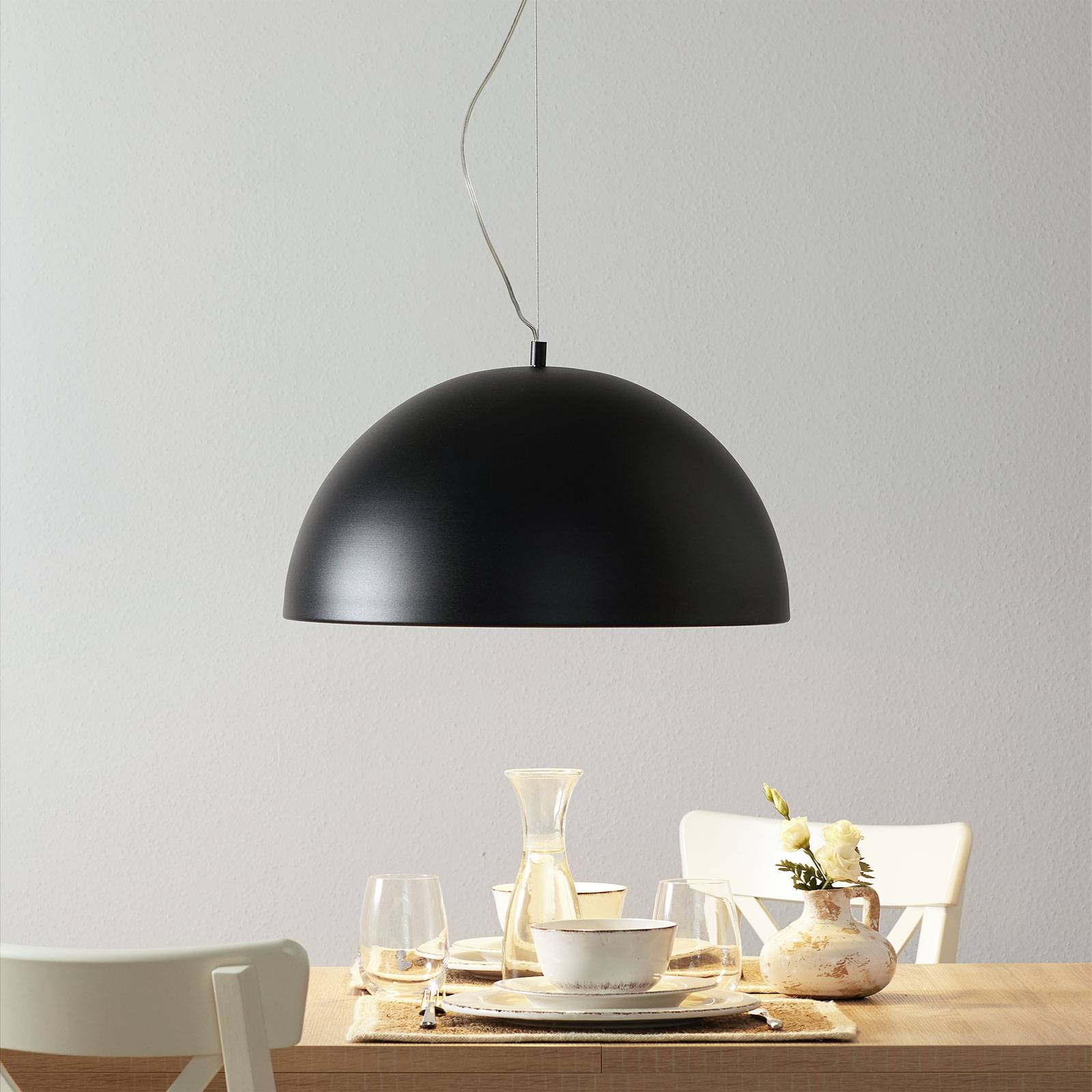 Lucande Maleo lampa wisząca 53cm czarna