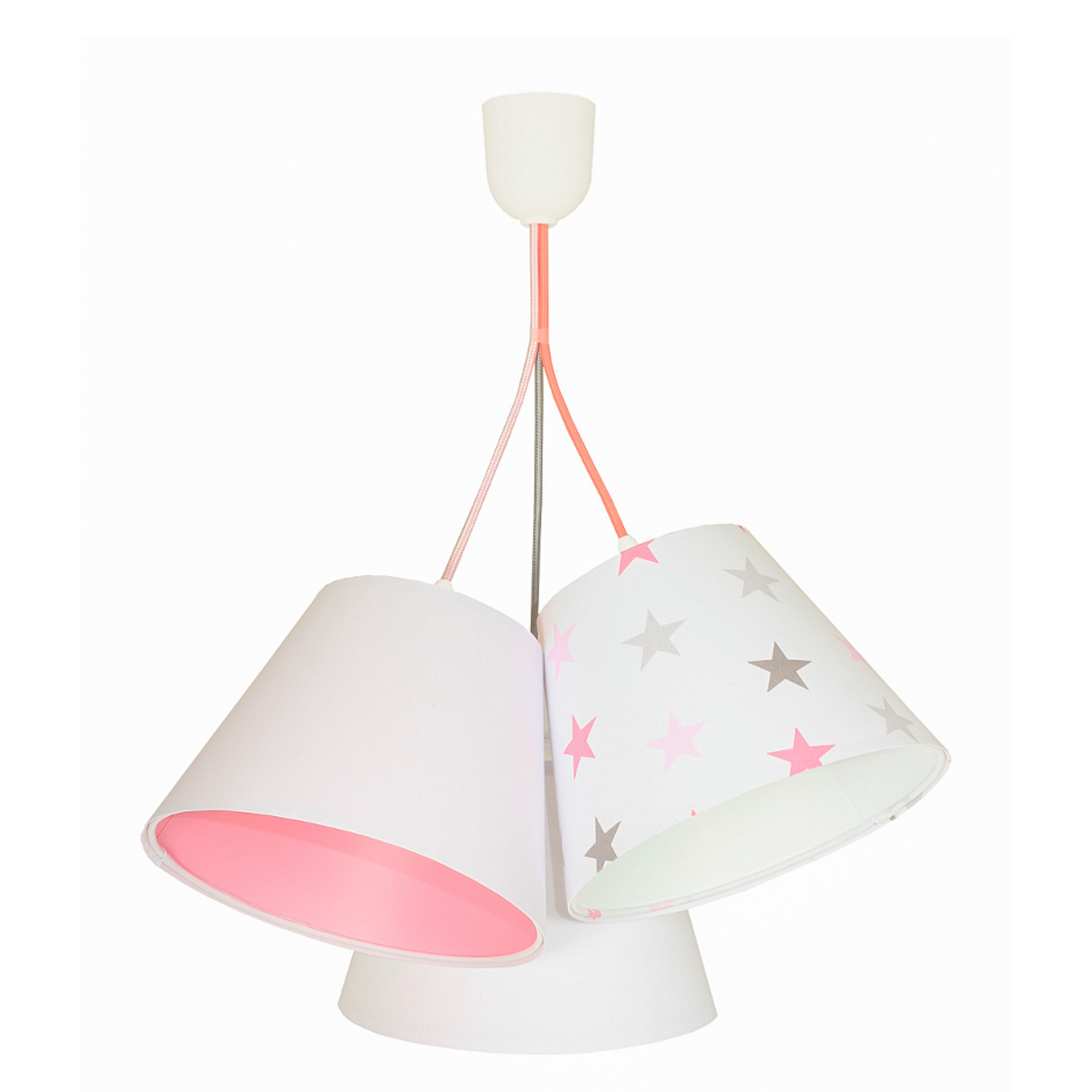 Sospensione da bambini Zsofia 3 luci bianco/rosa