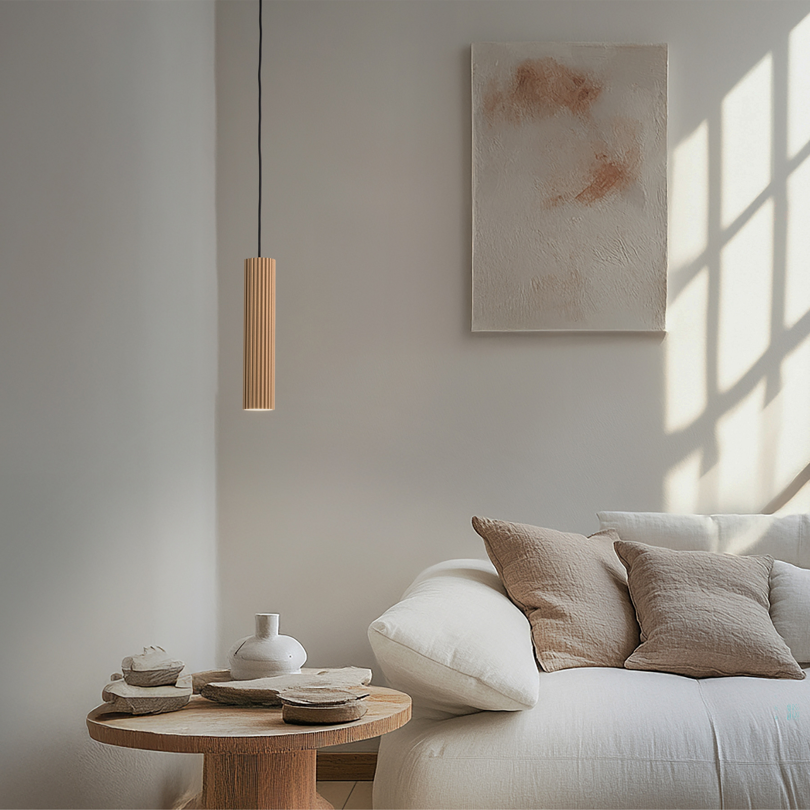 Carbon pendellampe, gullfarget, Ø 6 cm, aluminium