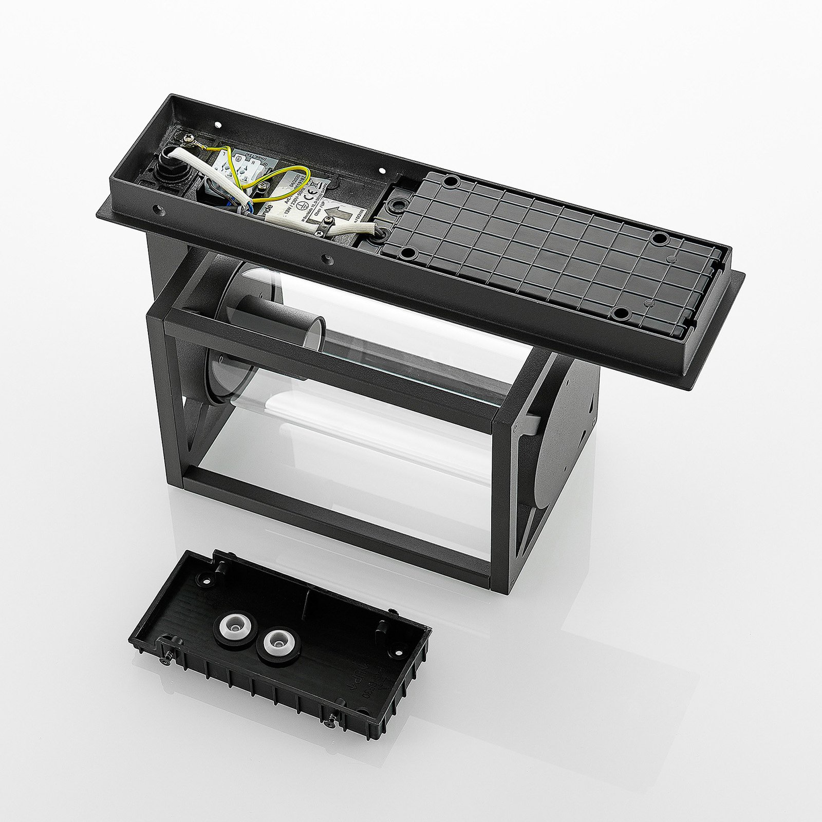 Ferda Down Buiten Wandlamp IP44 Graphite - Lucande
