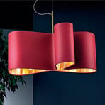 Mugello pendant light in red-gold