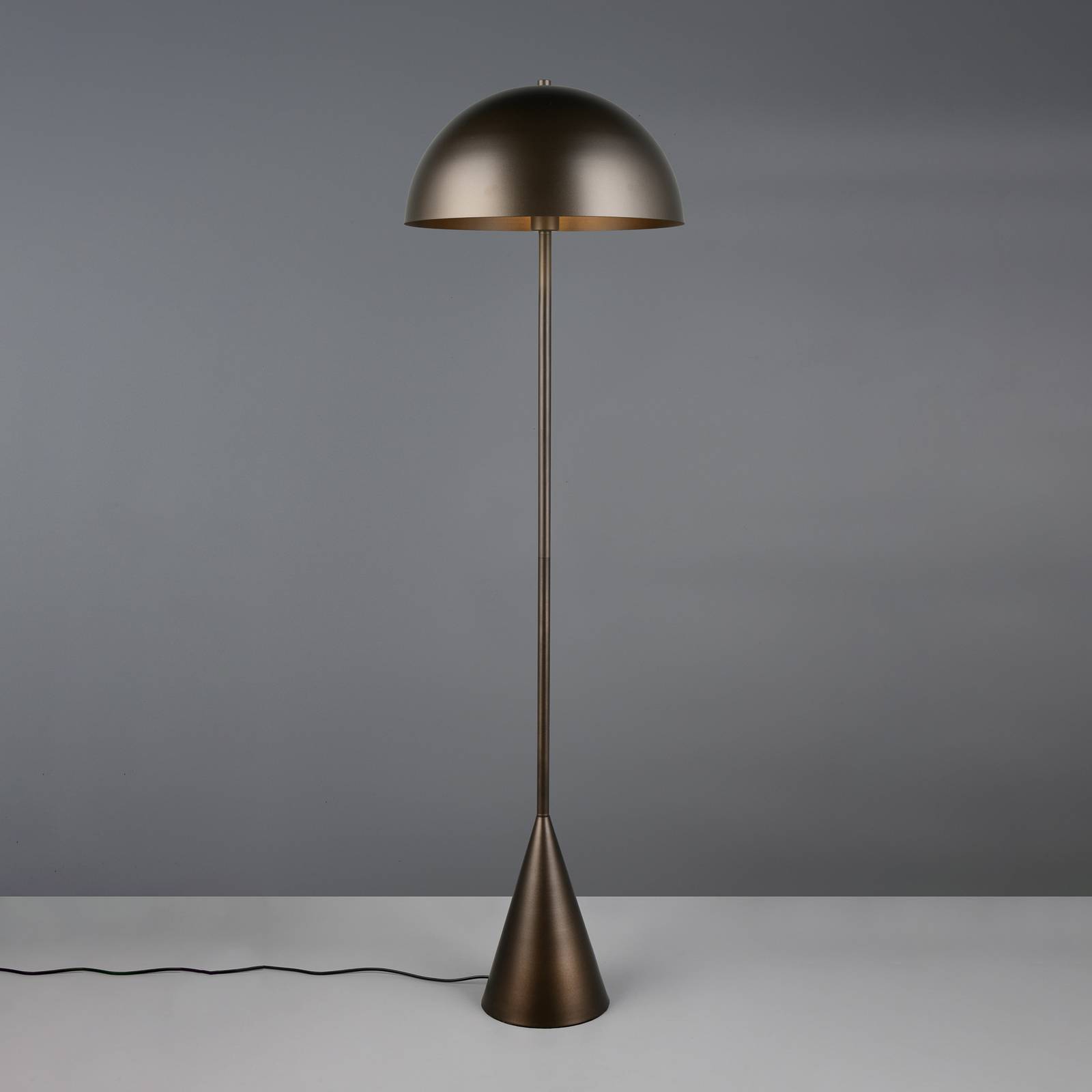 Trio Lighting Vloerlamp Alfie, platinakleurig, hoogte 130 cm, metaal, E27