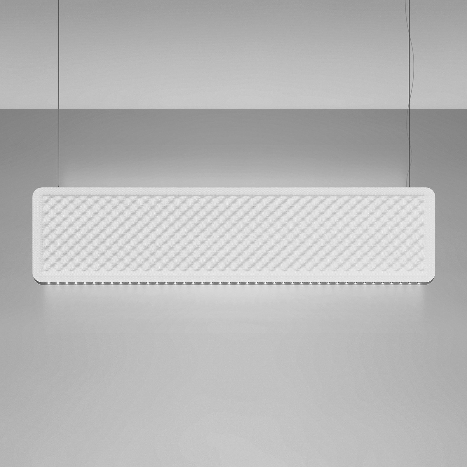 Artemide ARCHITECTUR Eggboard Baffle up/down 160cm 4000K white, for Workroom / Office, recycled polyester, 61 W, energy efficiency: A+, L: 159.5 cm, W: 8.5 cm, H: 36 cm