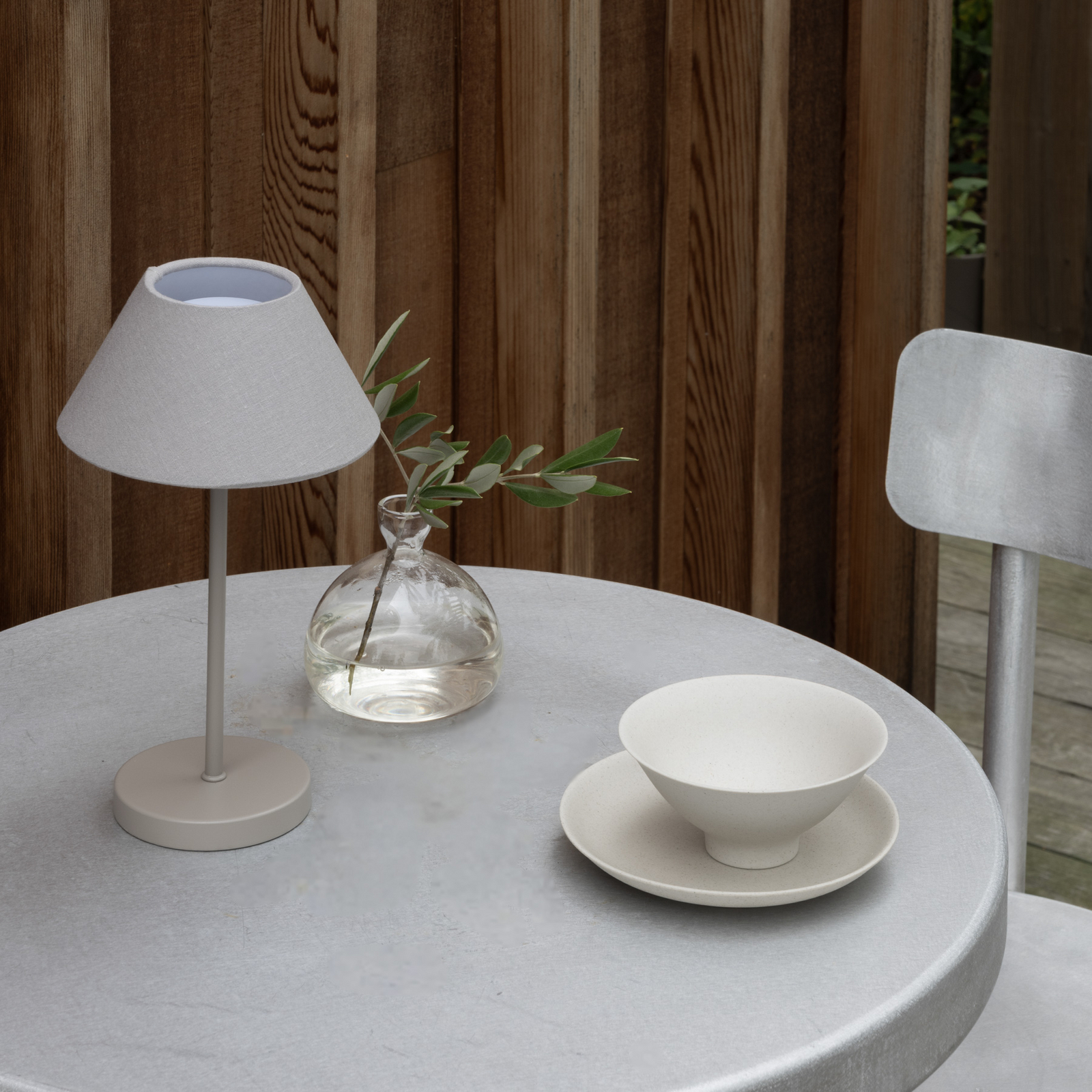 Teya LED rechargeable table lamp, grey, 26 cm, IP44 - Watt & Veke