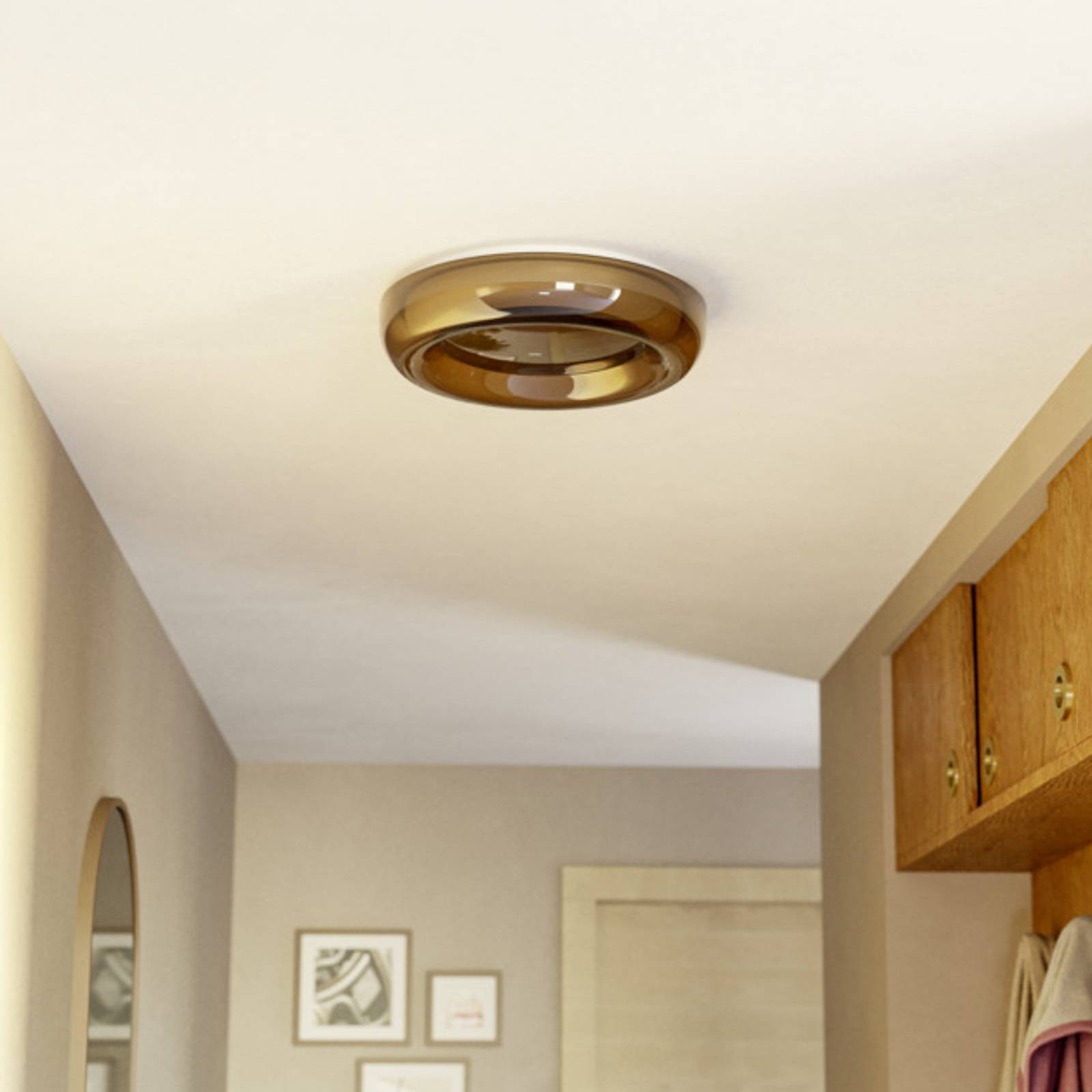 Lampa sufitowa LED EGLO CONISTARINO, brązowa, Ø 40 cm, pierścień CCT