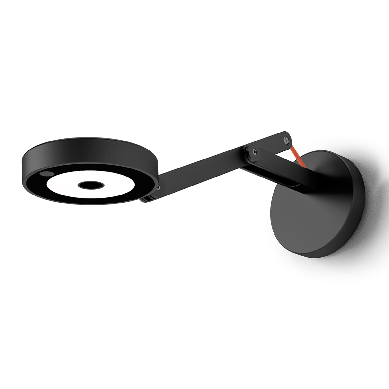 Rotaliana String W0 LED wall lamp black/orange, for Living / Dining Room, aluminium, elastic fabric, 9 W, energy efficiency: A