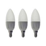 LED-Leuchtmittel Kerze, E14, 4,9 W, matt, 3.000 K, 3er-Set