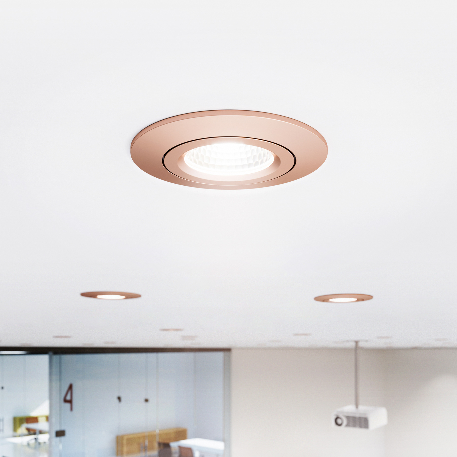 LED Spot à encastrer au plafond Diled, Ø 8,5 cm, 6 W, 3.000 K, rosé