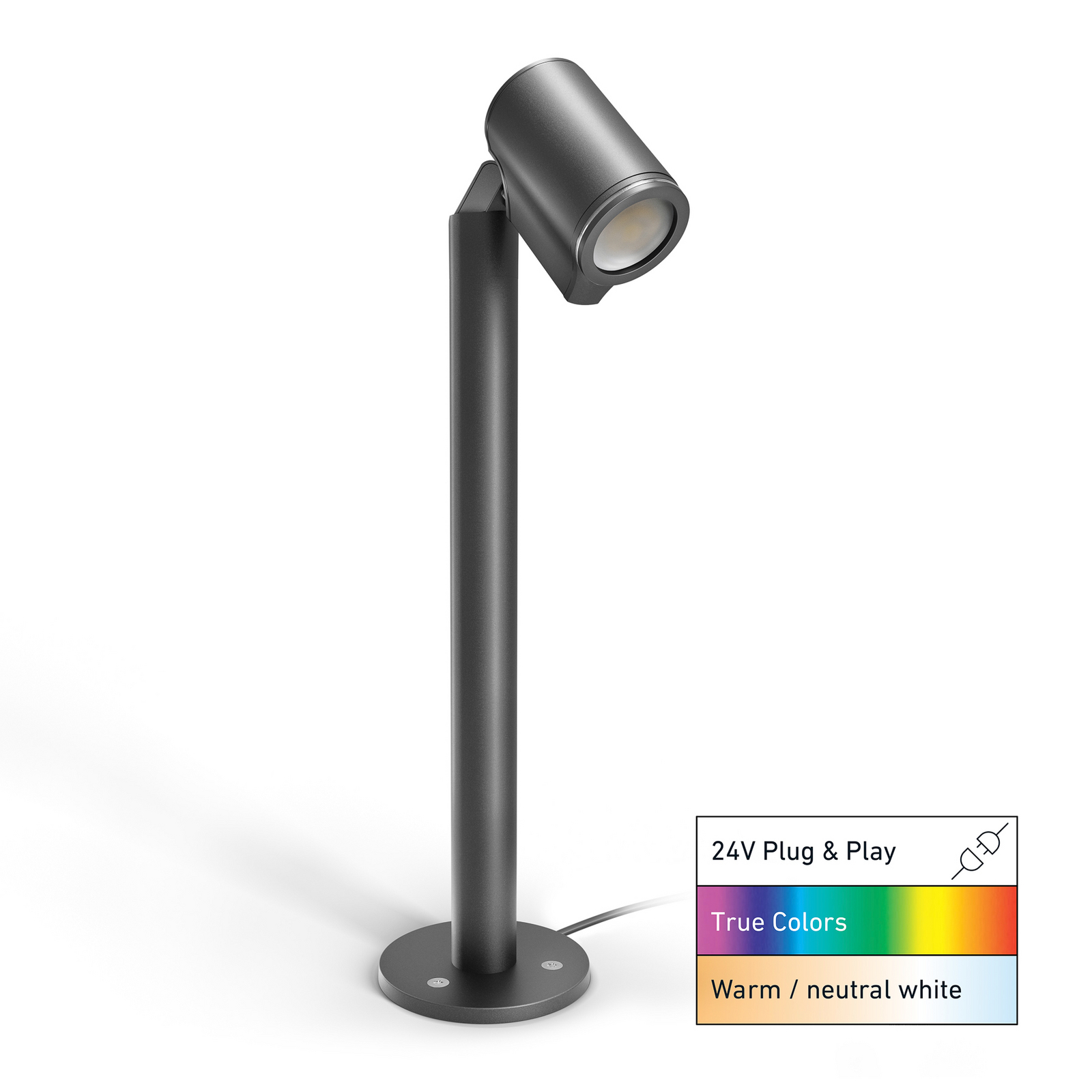 STEINEL Way C LED talapzati világítás, fekete, alumínium, IP65, RGBWW