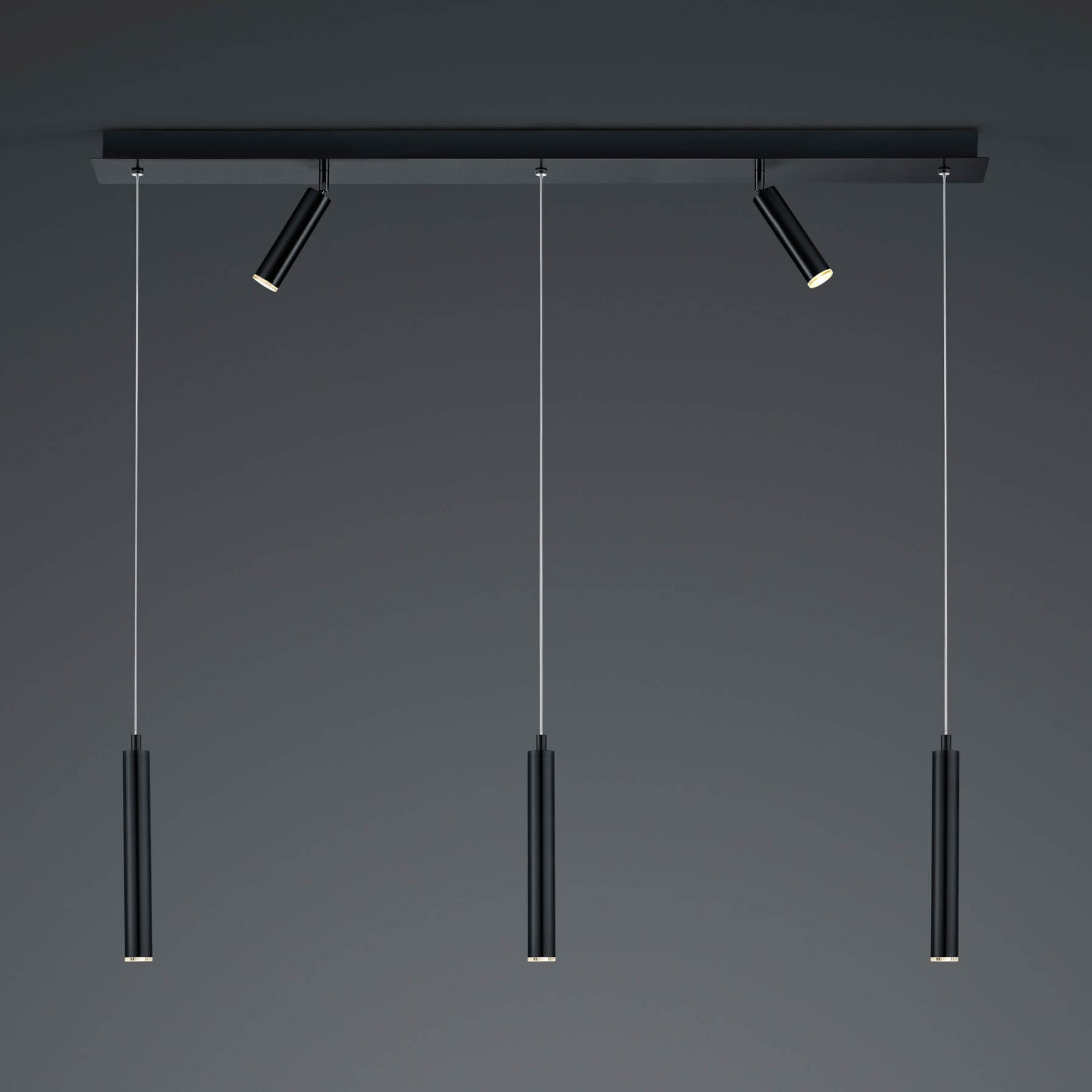 HELL Lampă suspendată LED Tom 5 becuri negru - Camera de zi / sufragerie - Modern - Metal